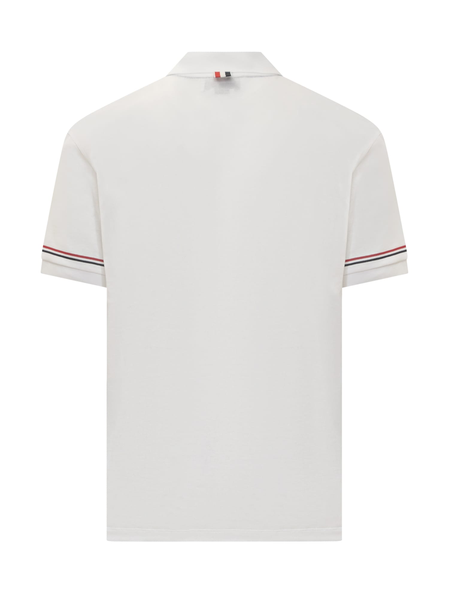 Shop Thom Browne Rwb Logo Polo Shirt In White
