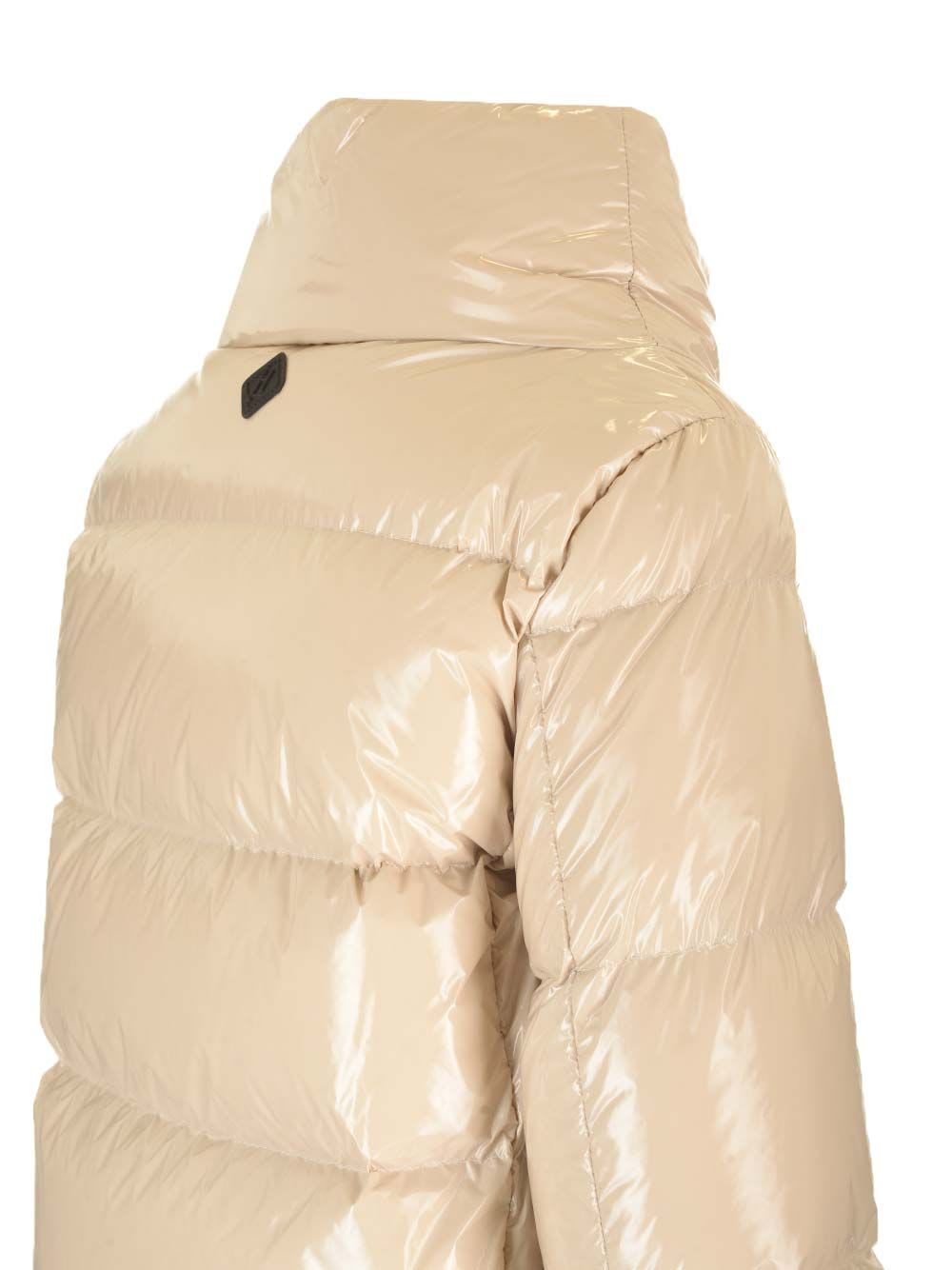 Herno Short Puffer Jacket Coats Beige In Nude