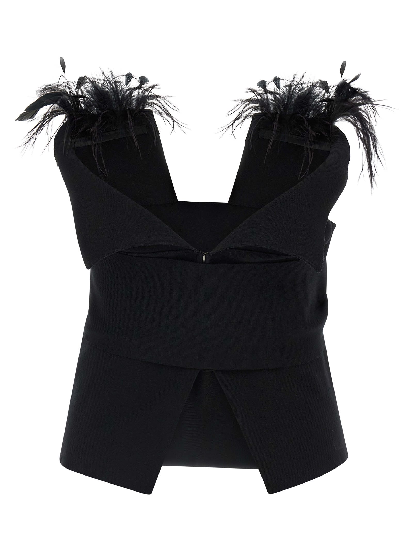 Alberta Ferretti High Waist Straight Leg Trousers With Crease Detailing In Black