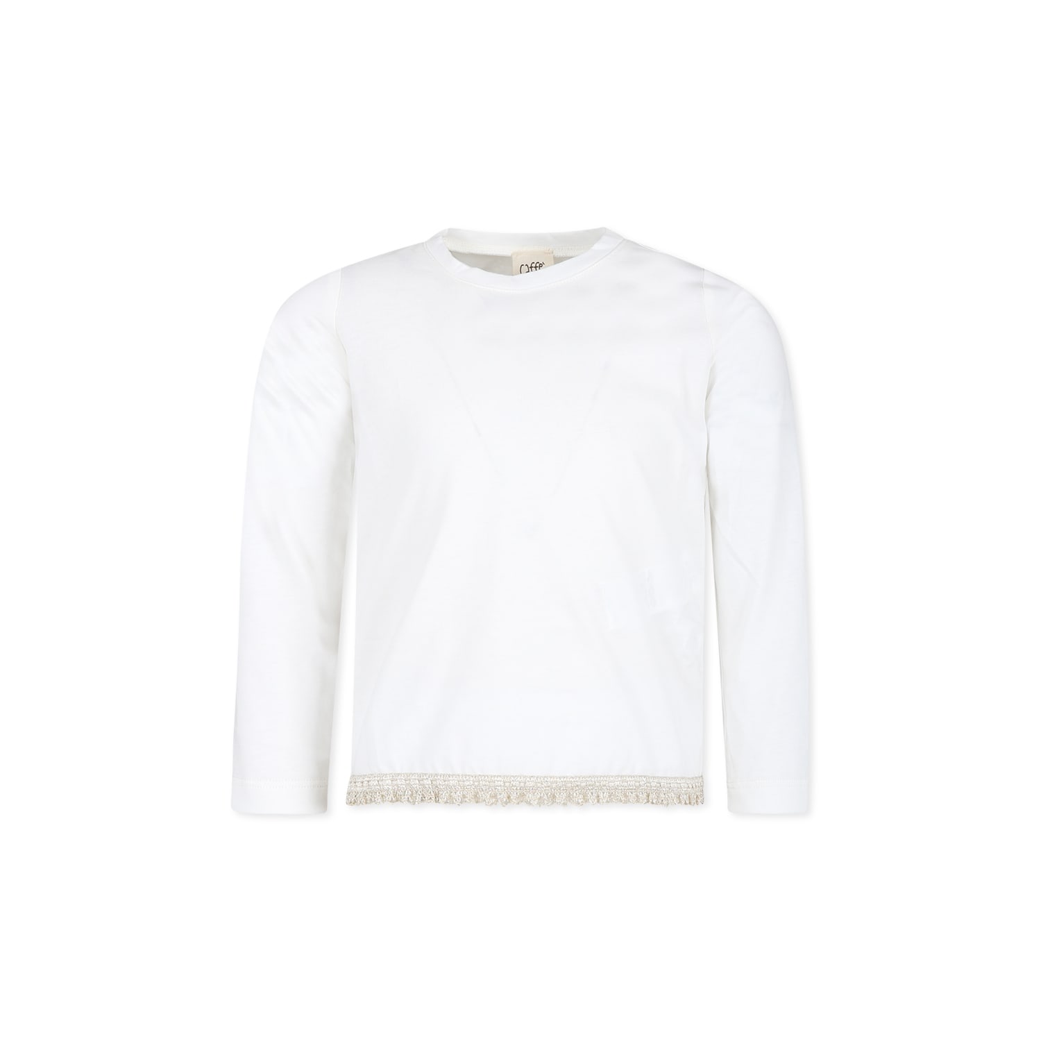 Shop Caffe' D'orzo Ivory T-shirt For Girl