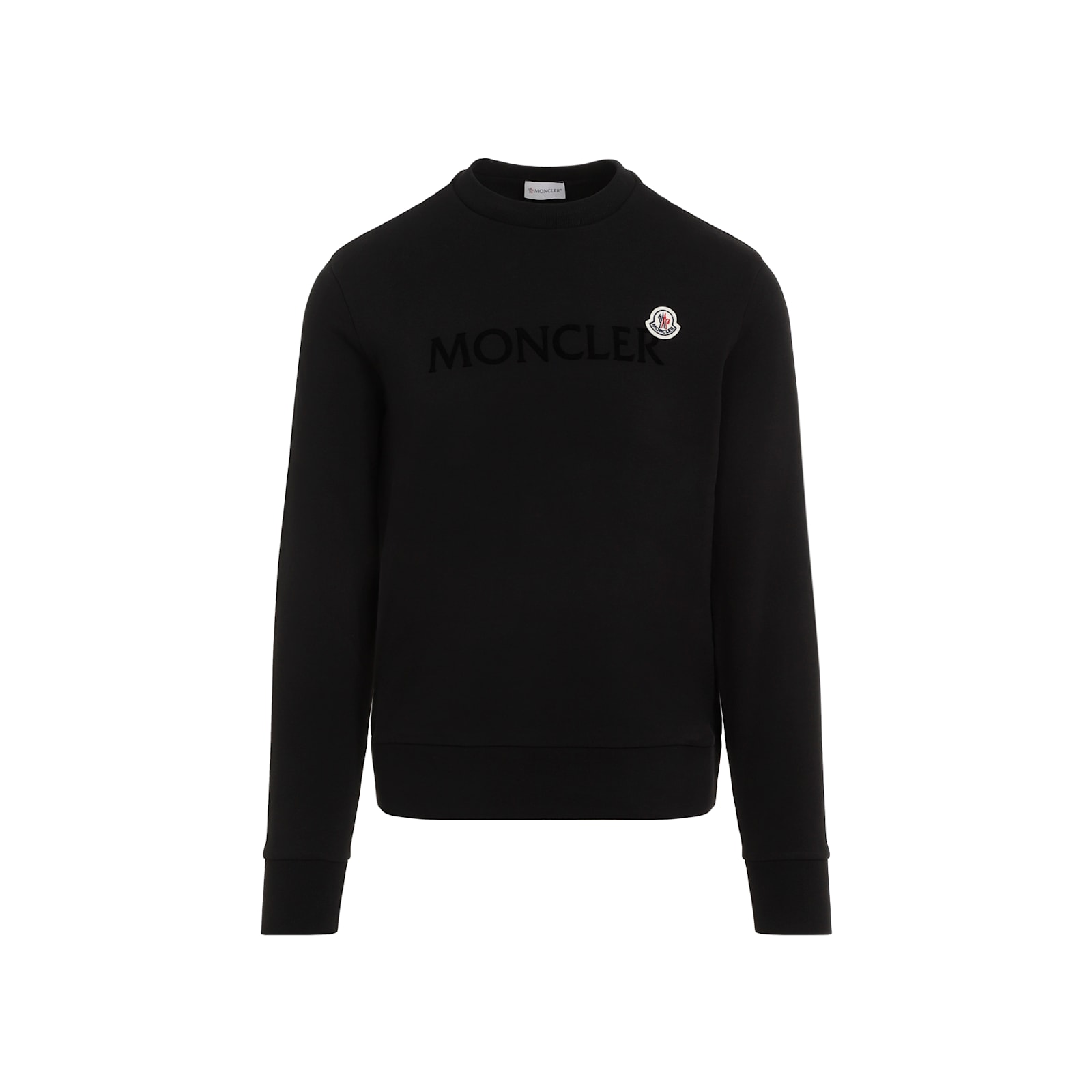 Moncler Crew Neck Cotton Sweatshirt In Black