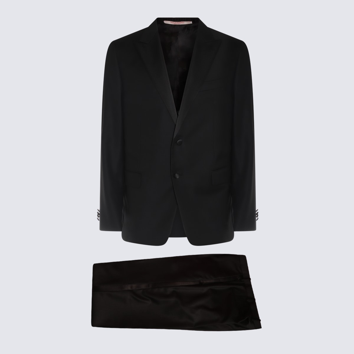 Shop Valentino Black Wool Suits