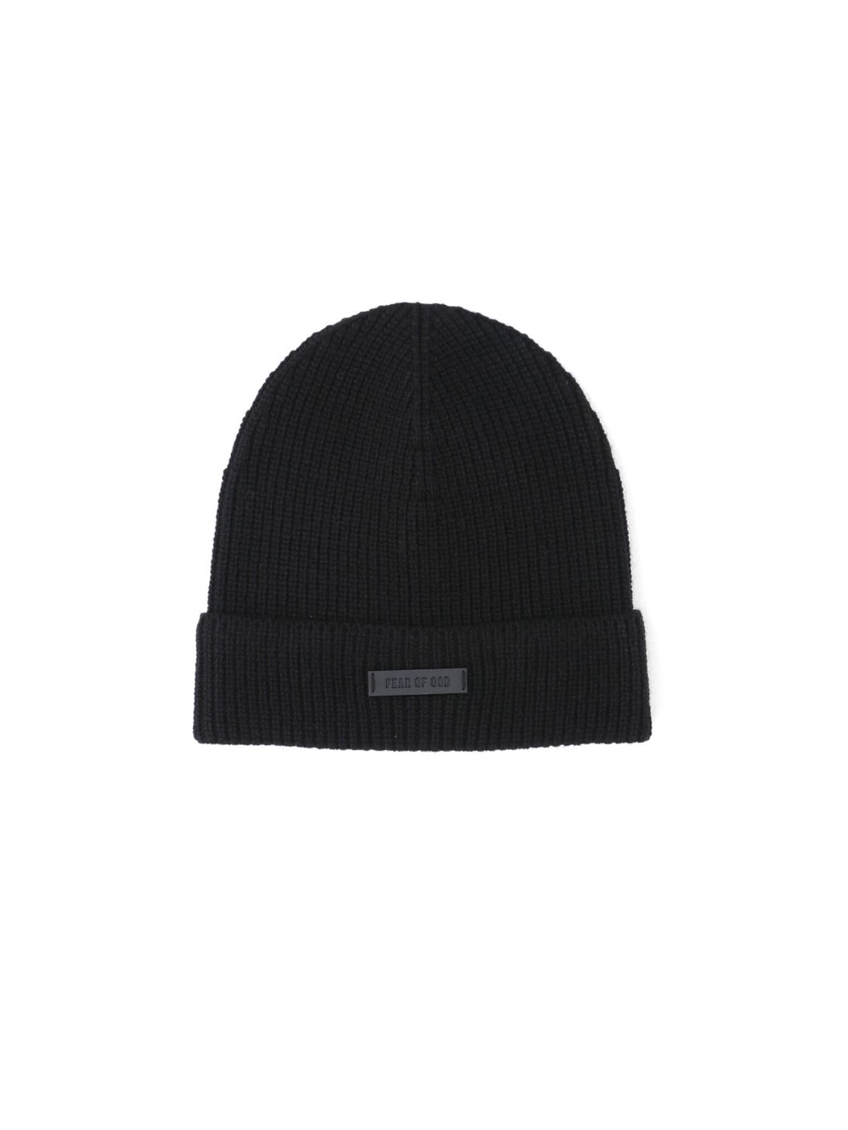 Fear Of God Logo Cashmere Beanie In Black