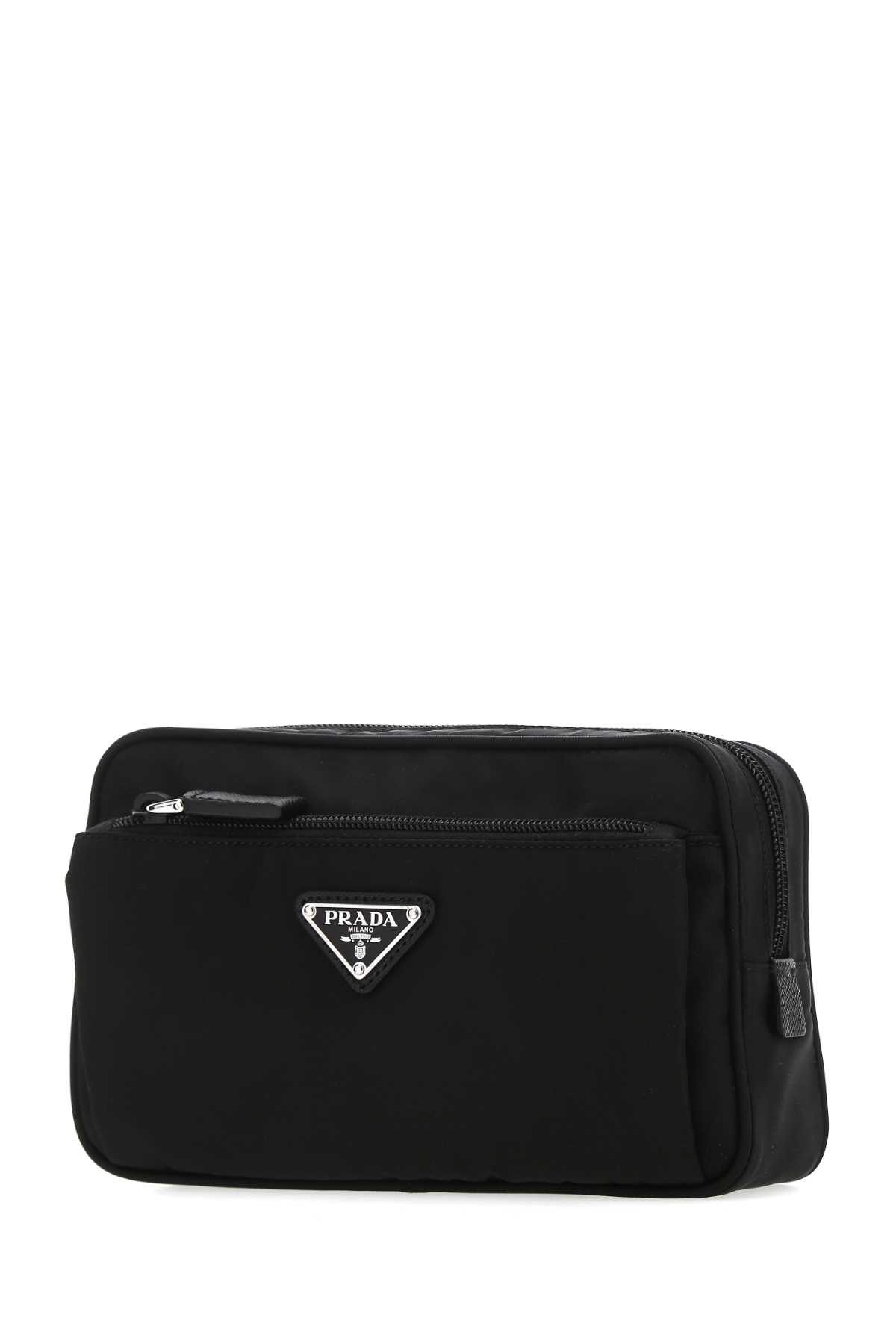 Shop Prada Black Re-nylon Belt Bag In Nero