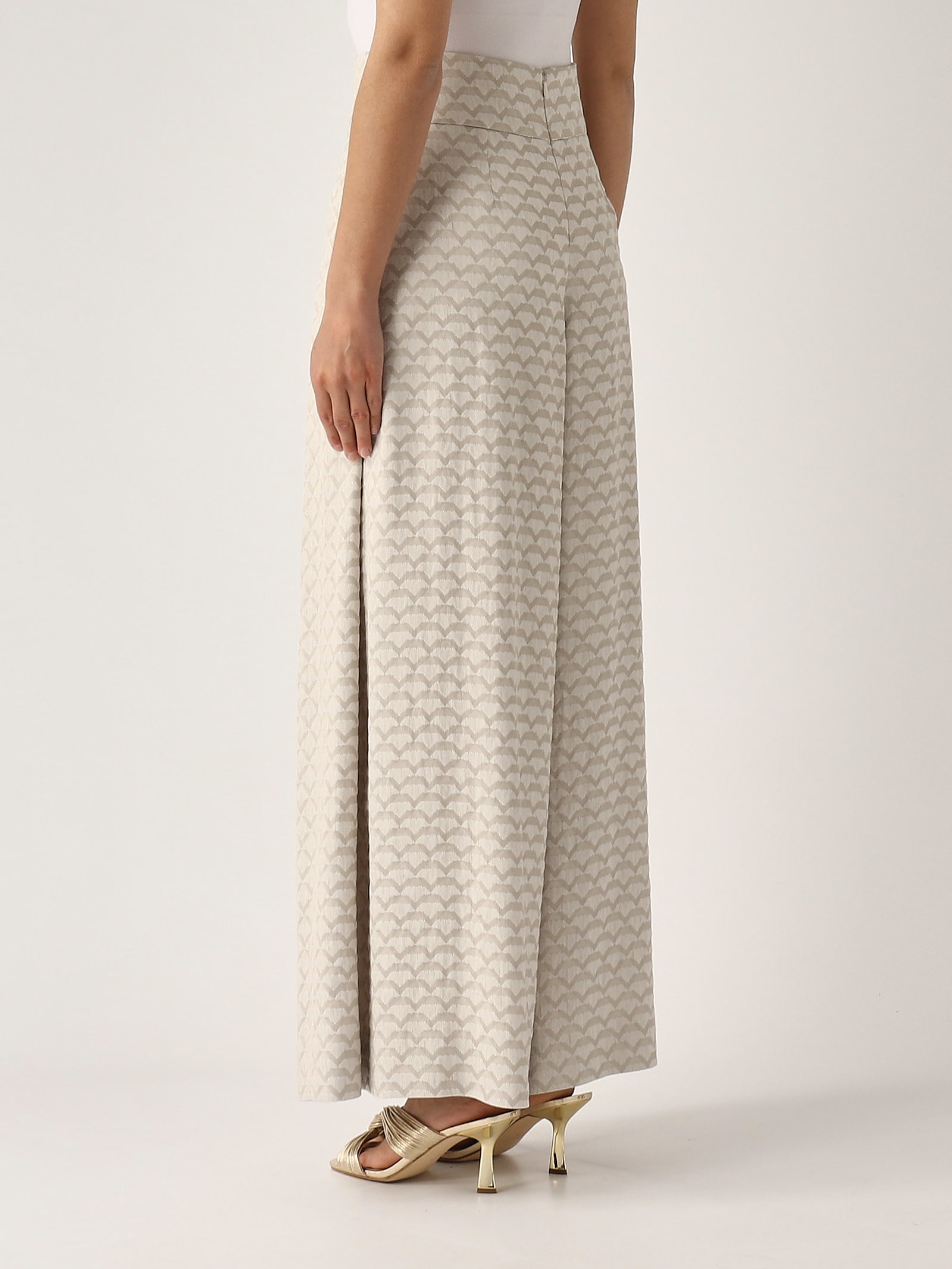 Emporio Armani Viscose Trousers In Nude
