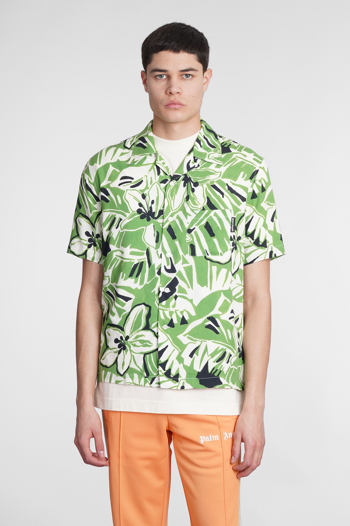 Palm Angels Shirt In Green Viscose