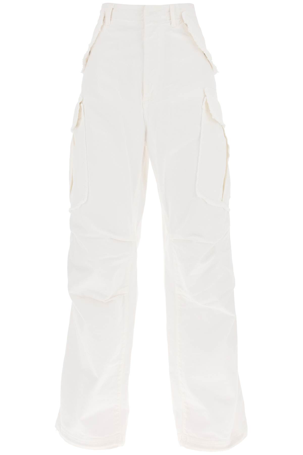 Shop Darkpark Vivi Wide Leg Cargo Jeans In Dirty White (white)
