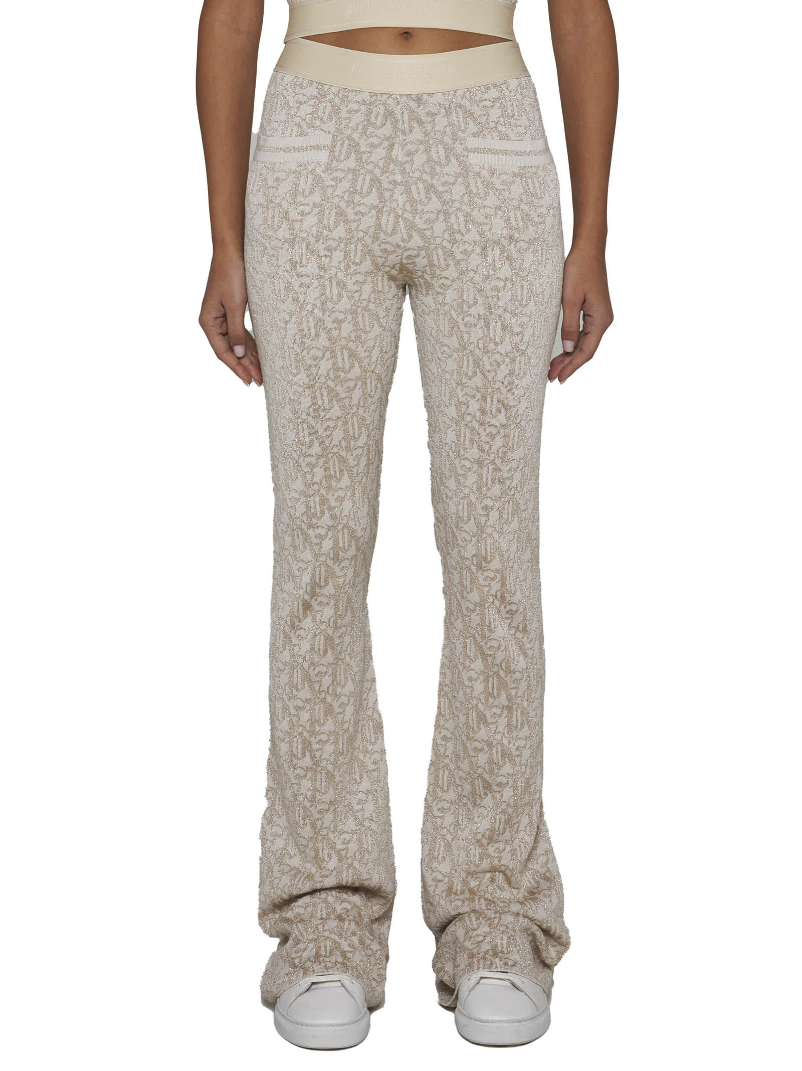 Shop Palm Angels Pants In Off White Beige