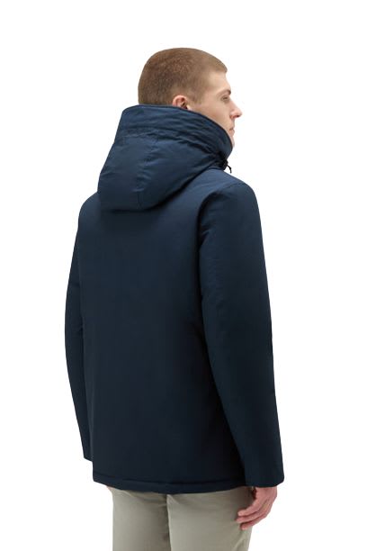 Woolrich Anorak Parka In Melton Blue