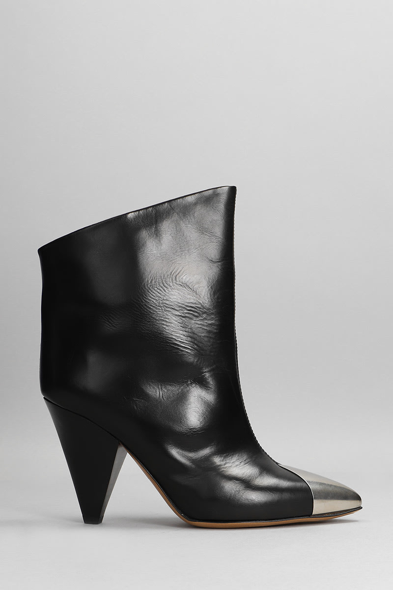 Isabel Marant Lapio Texan Ankle Boots In Black Leather