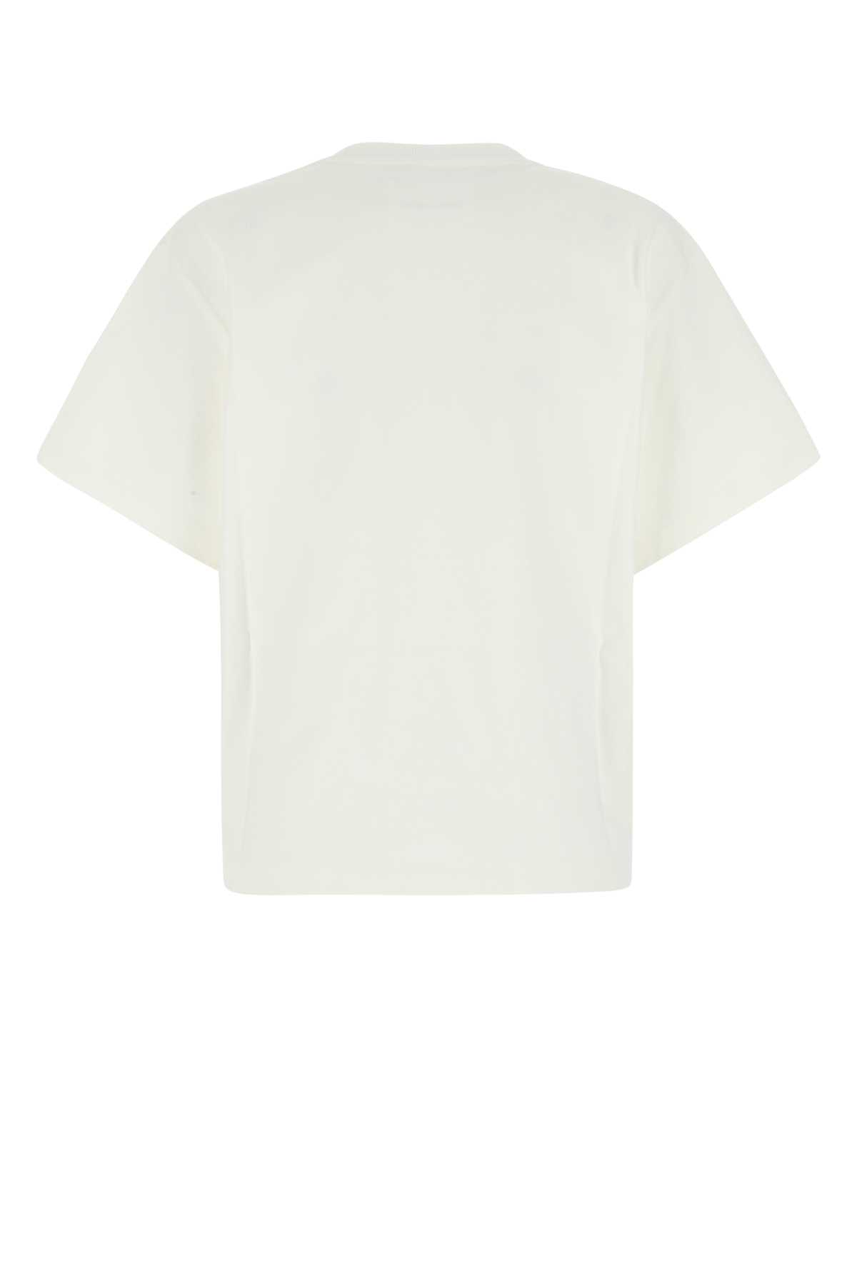 Shop Jil Sander Ivory Cotton T-shirt In 102