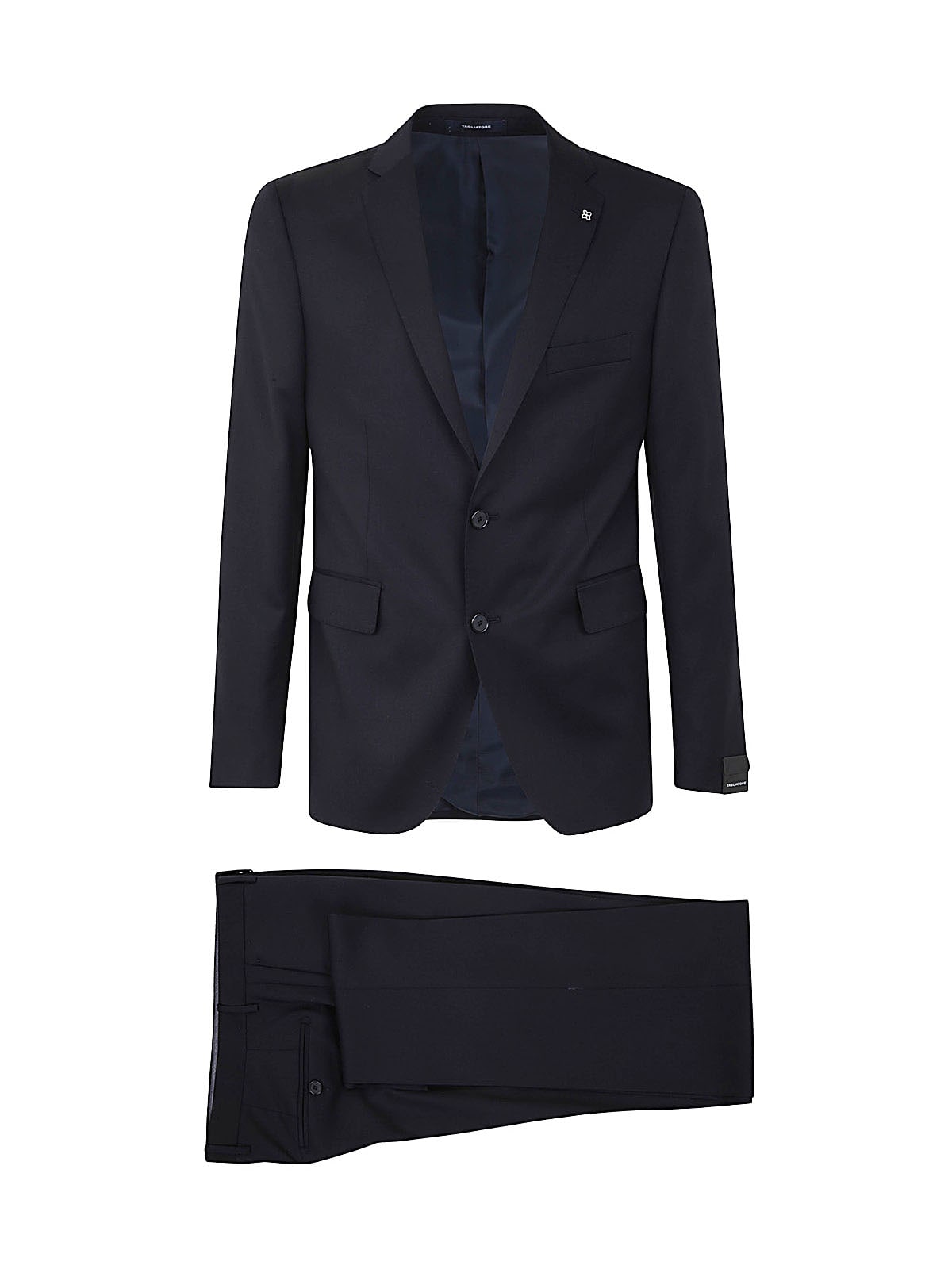Shop Tagliatore Elegant Trouser Suit In Navy