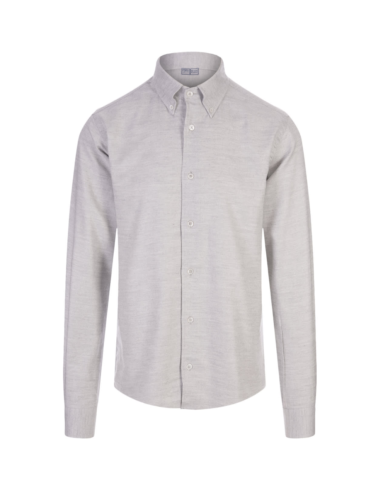 Shop Fedeli Melange Light Grey Shirt