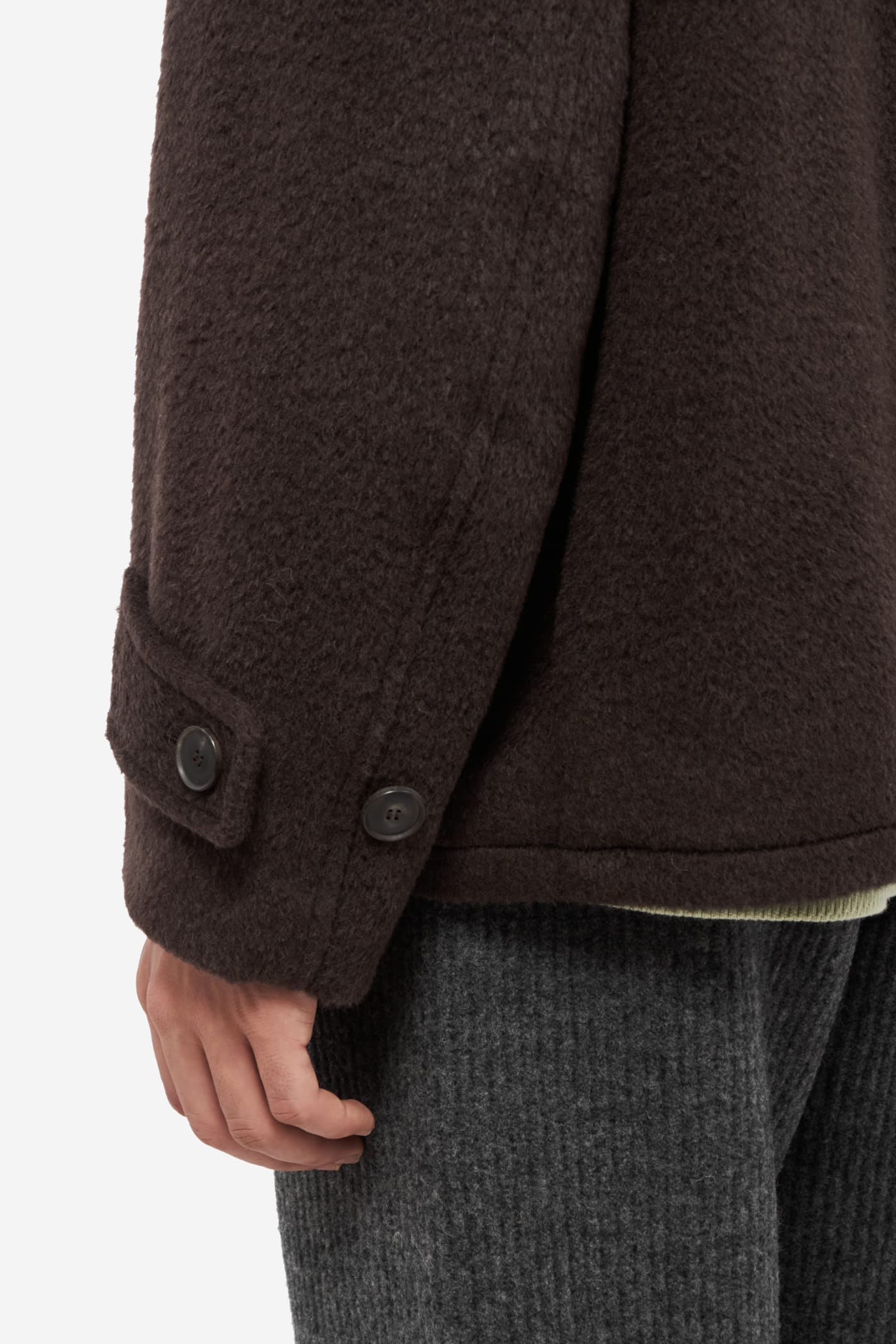 Shop Auralee Alpaca Mohair Zip Jacket In Brown