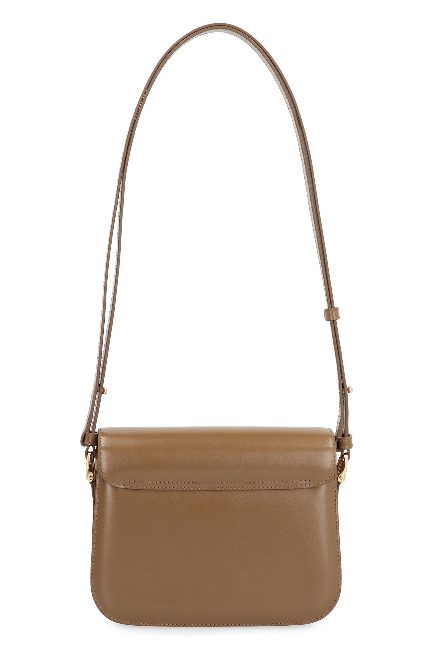 Apc Adjustable Strap Leather Shoulder Bag In Brown