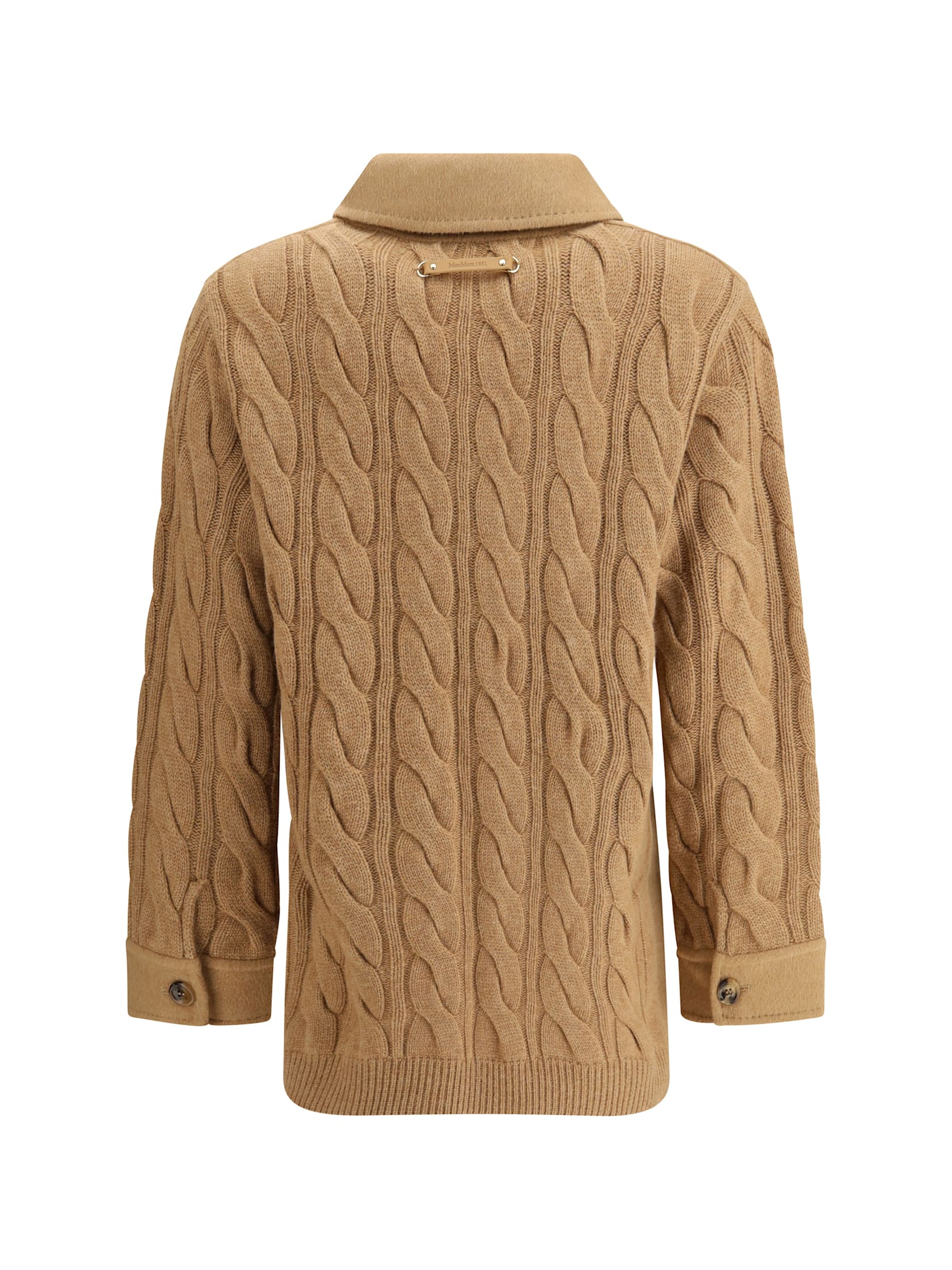 Max Mara Double-breasted Jacket With Contrasted Sleeves In Brown