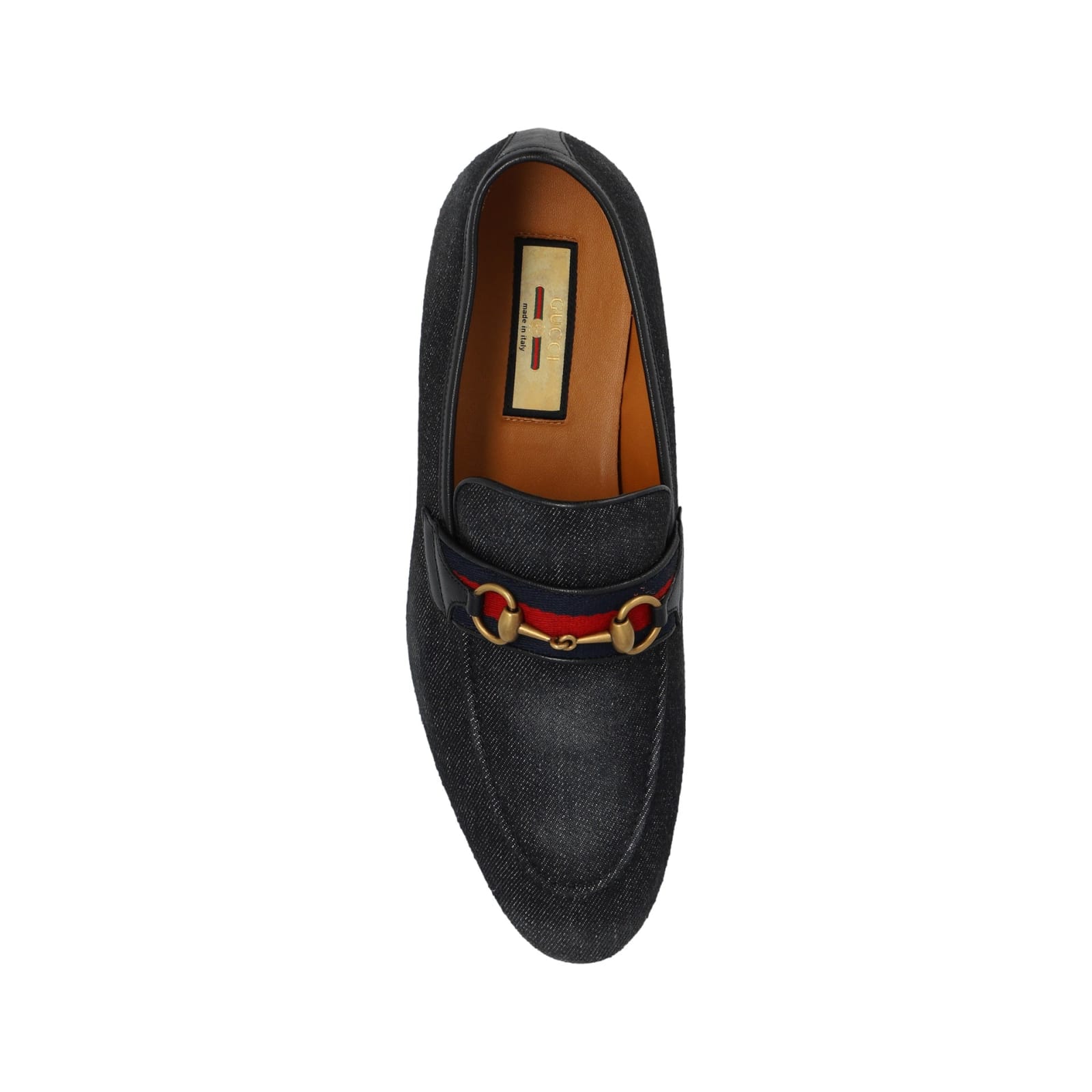 Shop Gucci Denim Loafers In Black