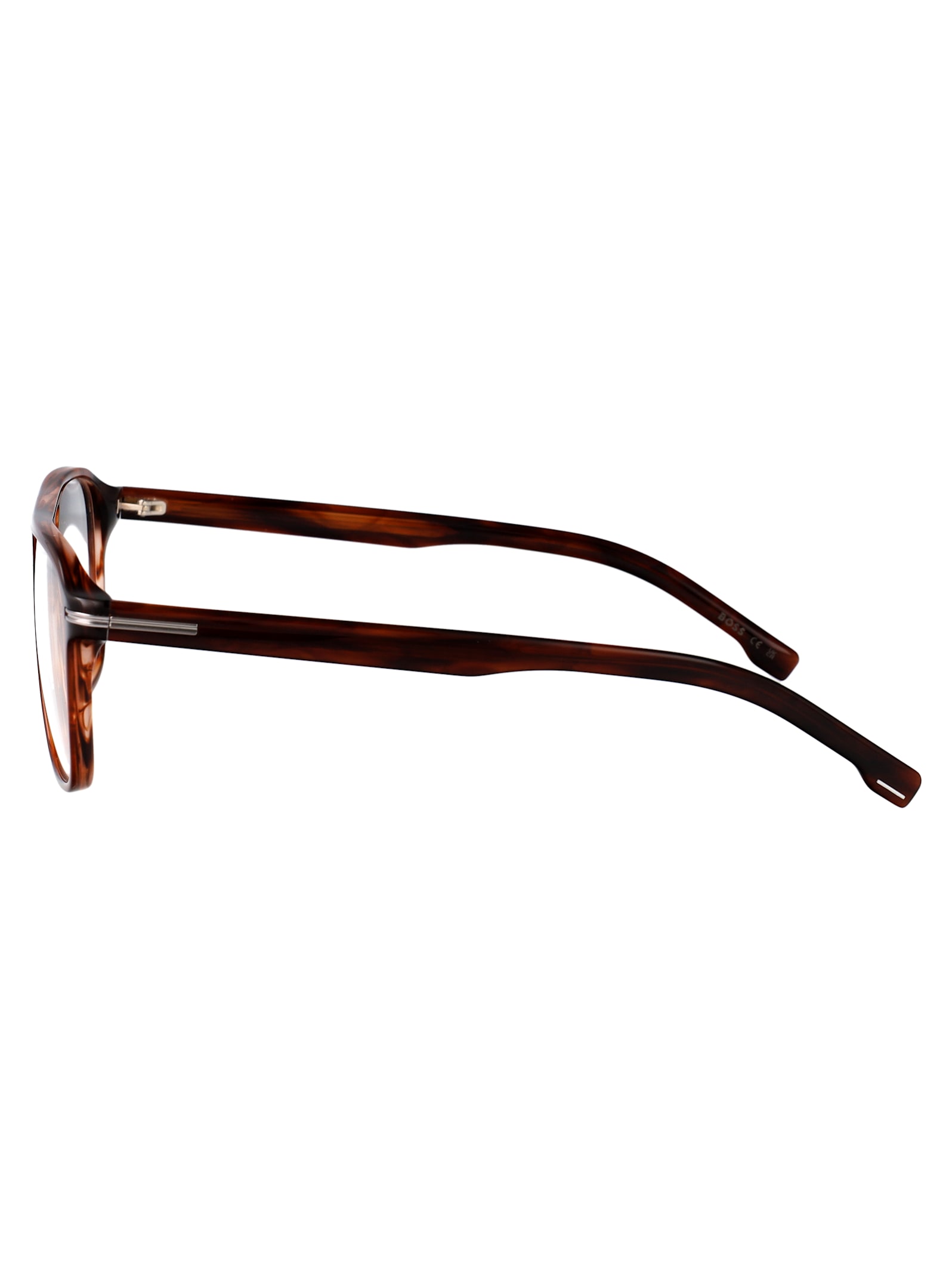 Hugo Boss Boss Brown Horn Acetate Glasses In Brown