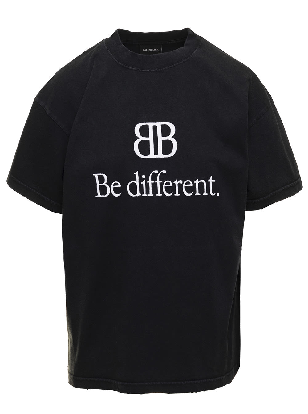 Balenciaga Be Different Black Cotton T-shirt Balenciaga Woman