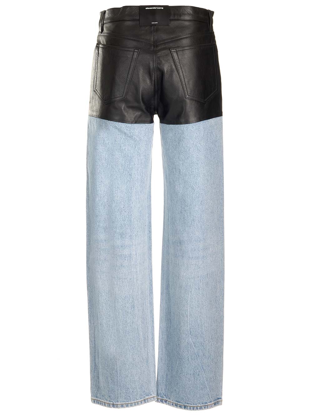 Shop Alexander Wang Jeans With Leather Inserts In Multicolor