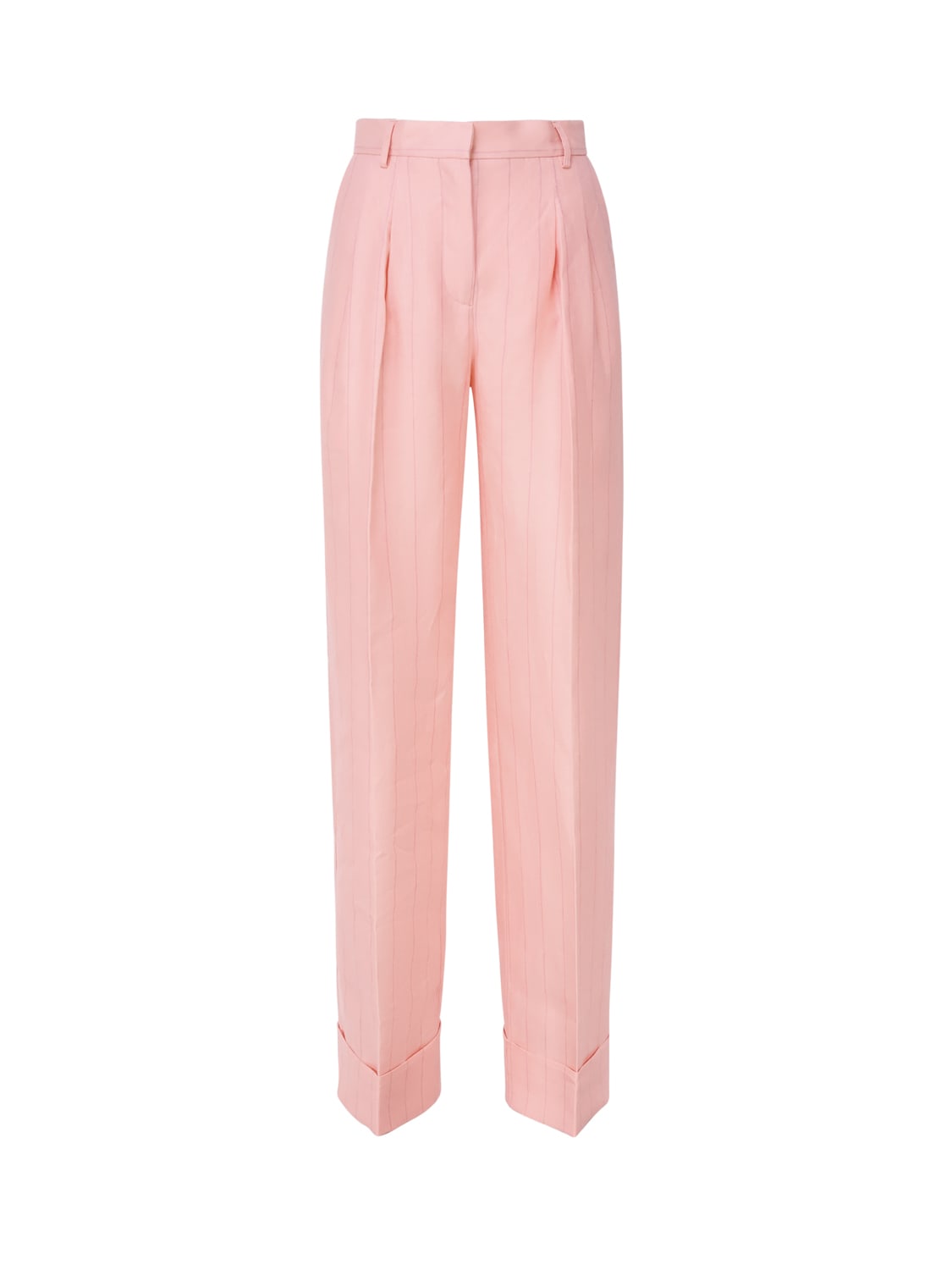 Shop The Andamane Nathalie Trousers In Linen Blend In Pink