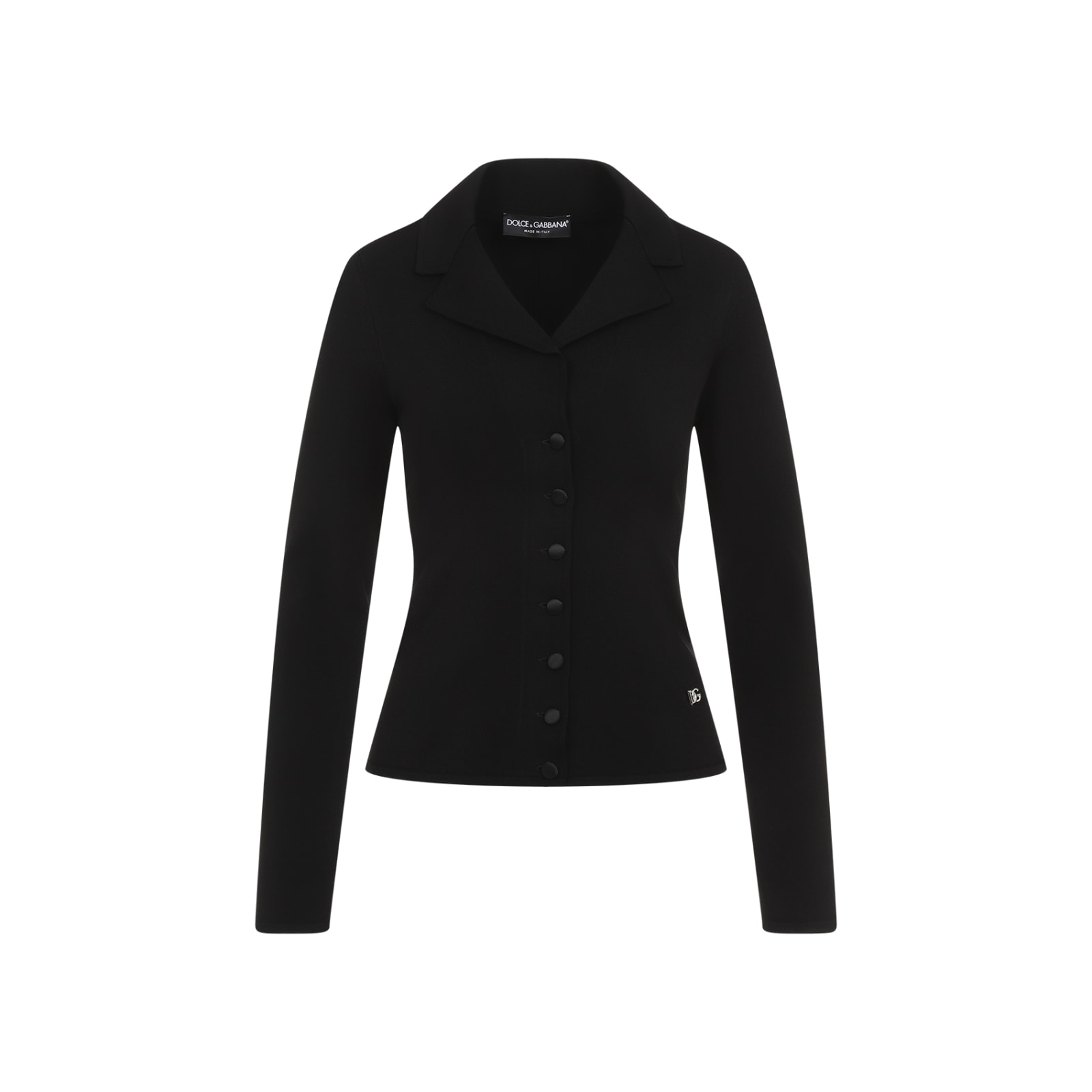 Dolce & Gabbana Black Notched Collar Blazer In Nero