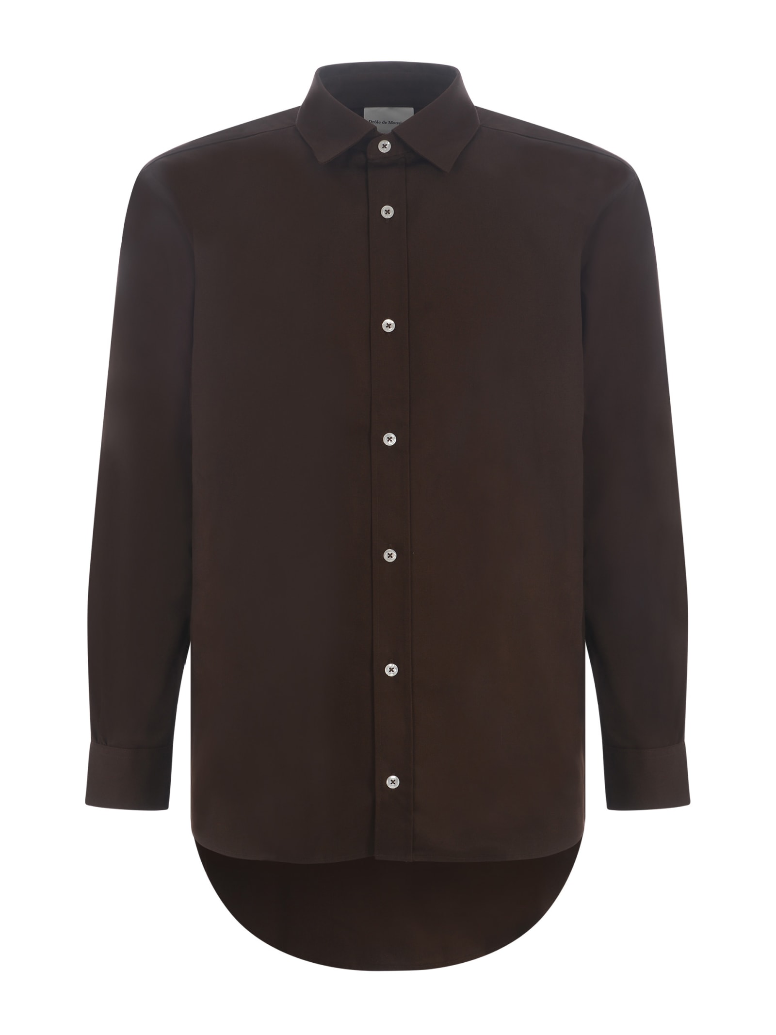 Shop Drôle De Monsieur Shirt Drole De Monsieur In Cotton Blend In Brown