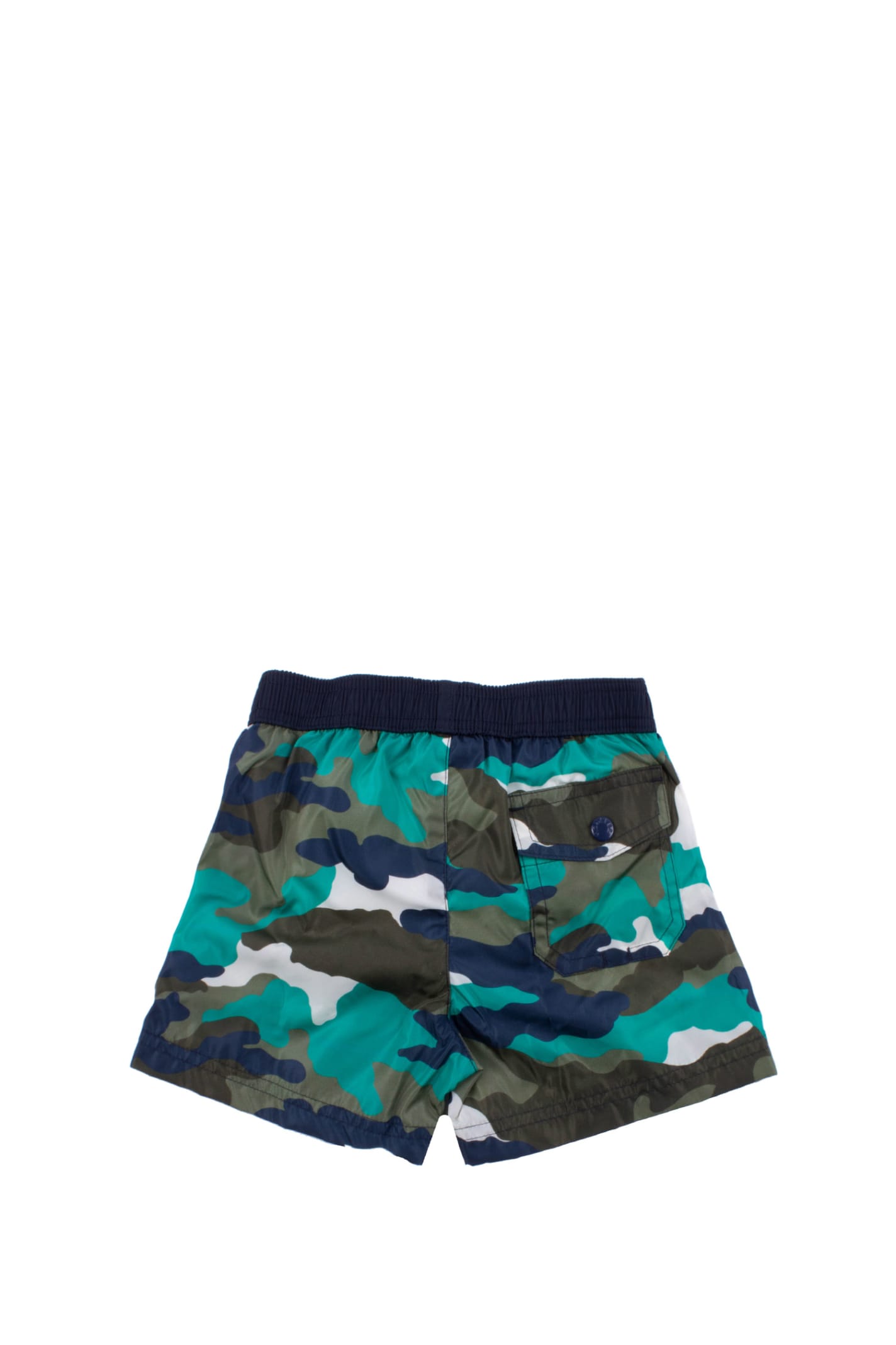 Shop Moncler Nylon Beach Shorts In Multicolor