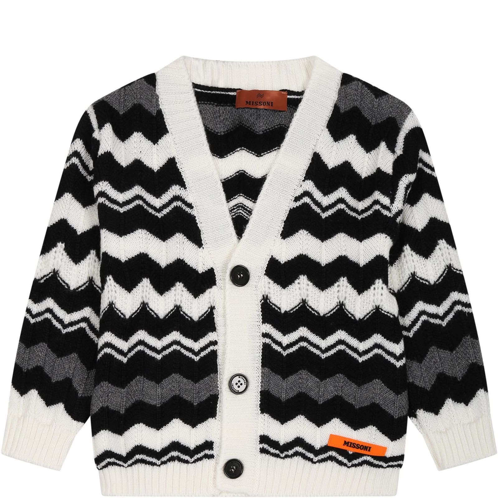 Shop Missoni Multicolor Cardigan For Baby Kids With Logo