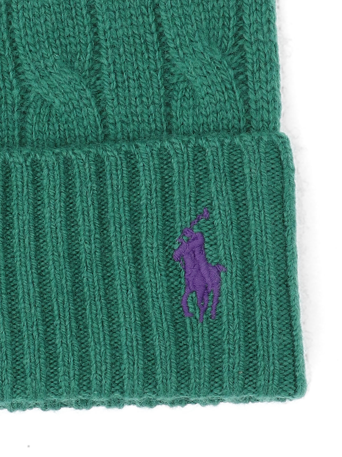 Ralph Lauren Logo Beanie In Green