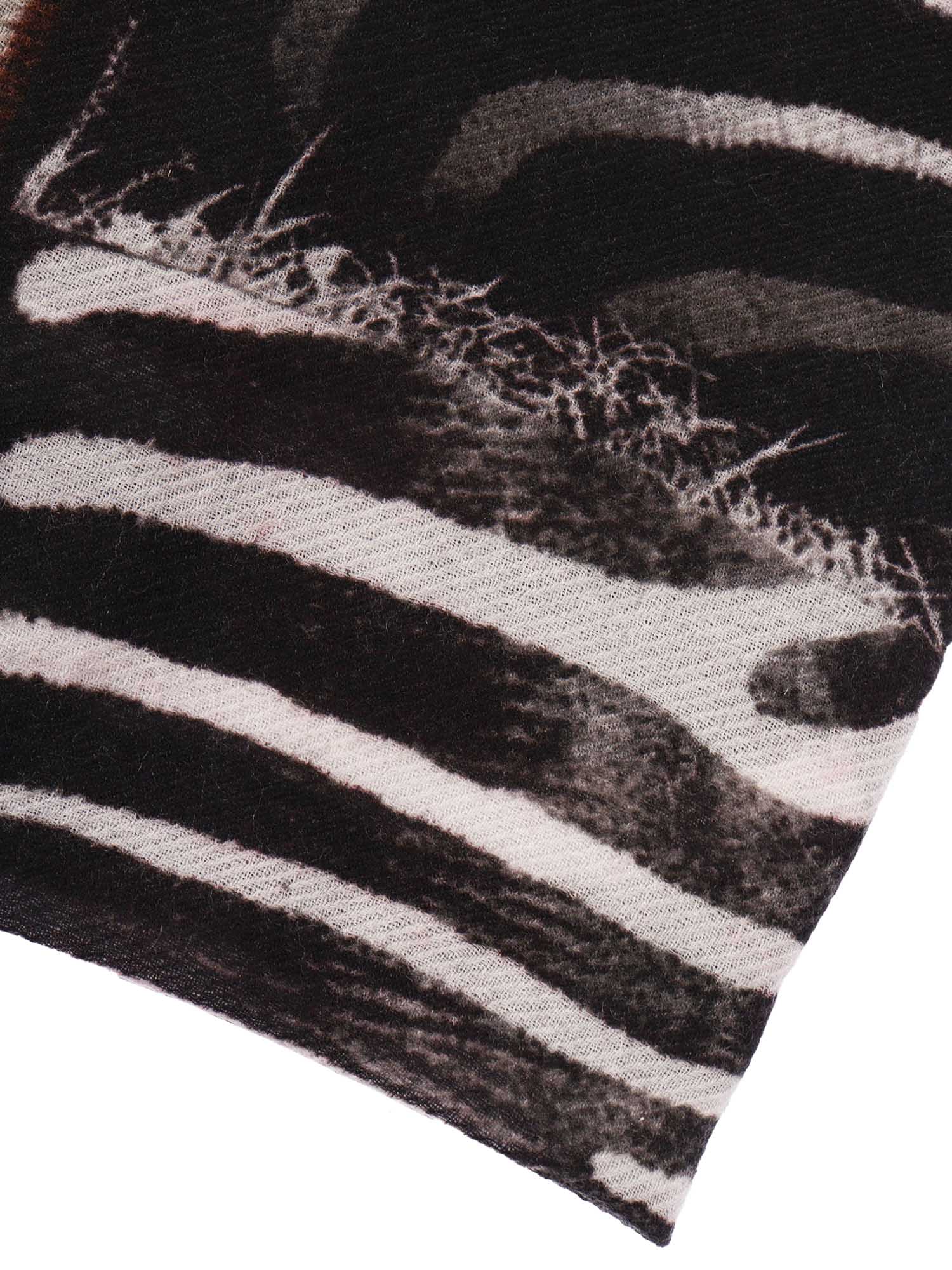 Faliero Sarti Zebra Stole In Collaboration With Peter Beard Studio Accessories In Black