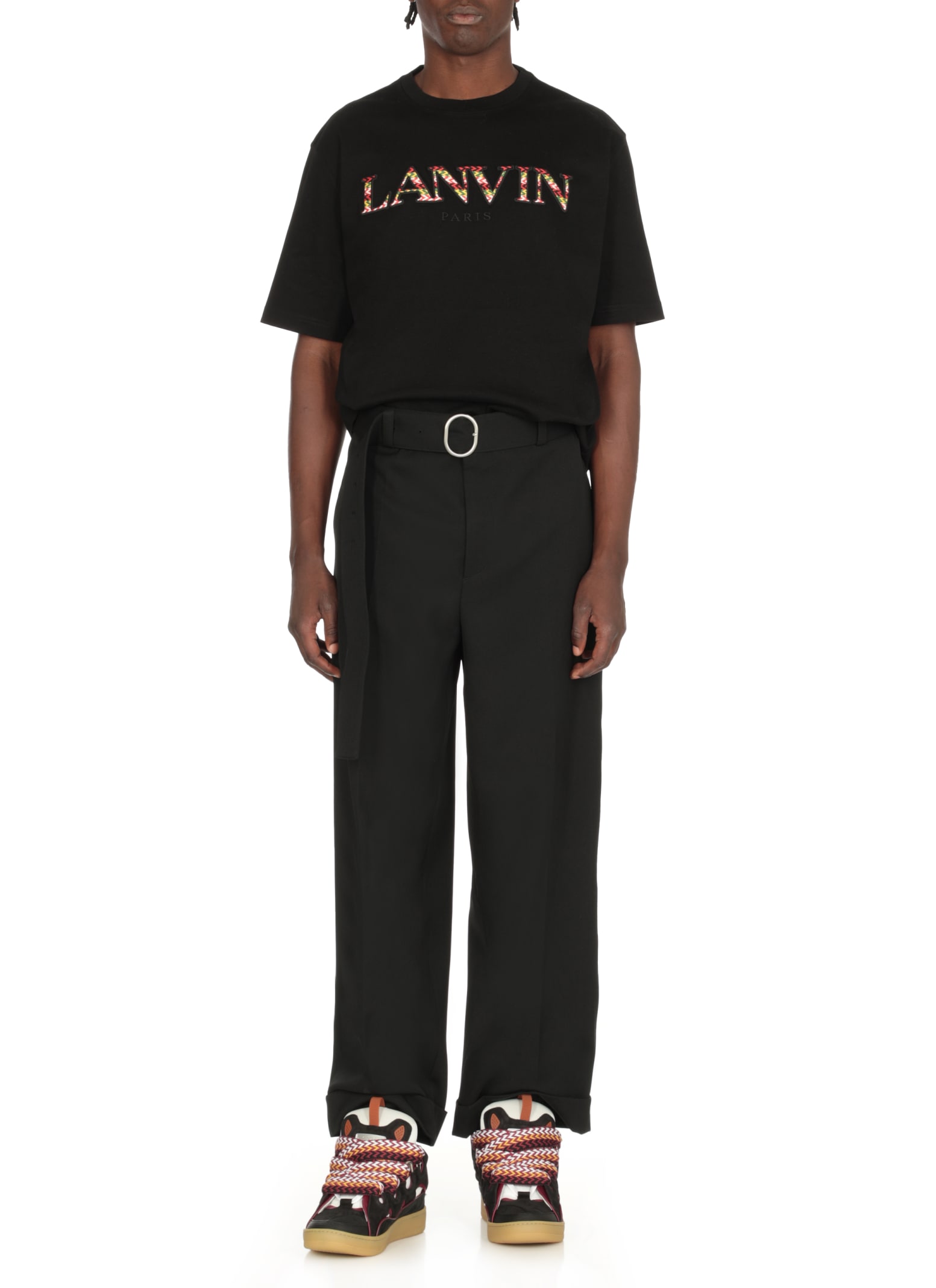 Shop Lanvin Curb Sneakers In Black