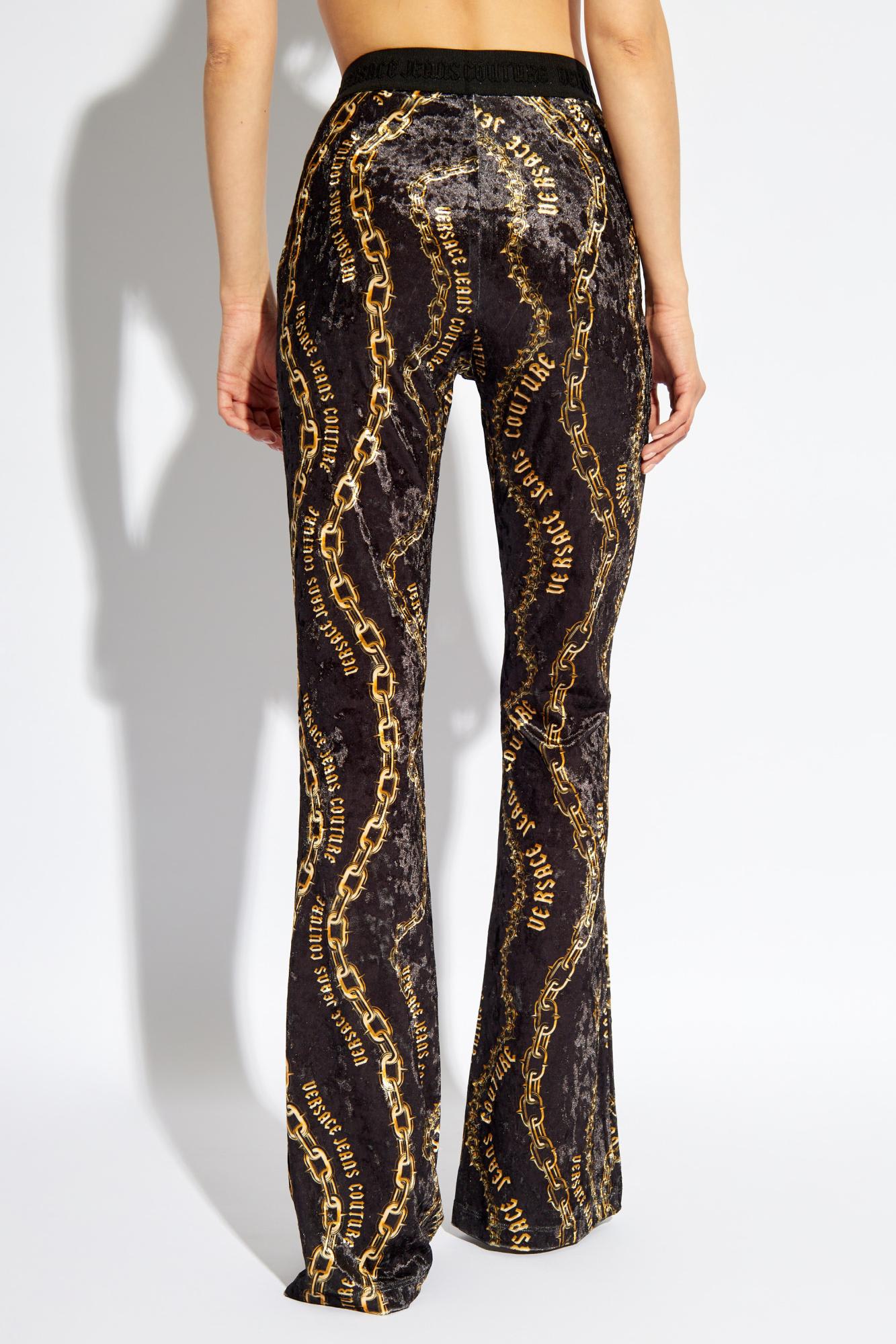 Shop Versace Jeans Couture Pants With Pattern In Black