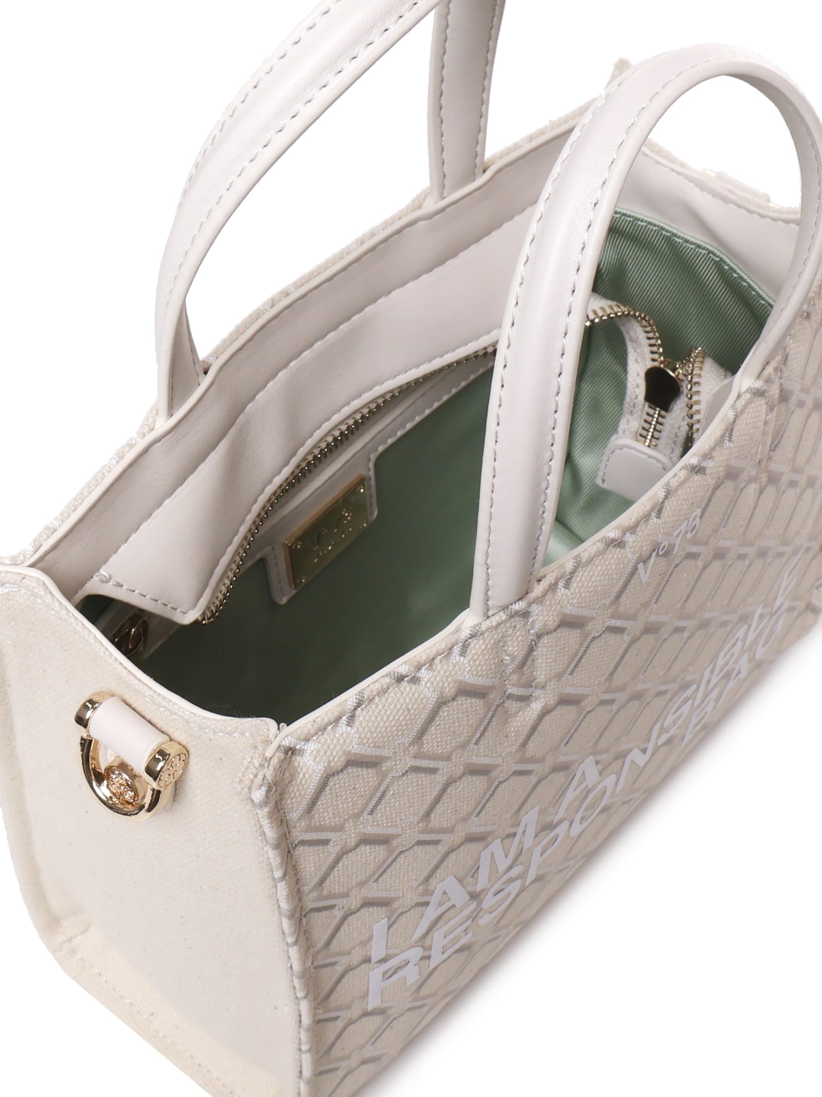 V73 Off White Responsibility Tote Bag In Offwhite