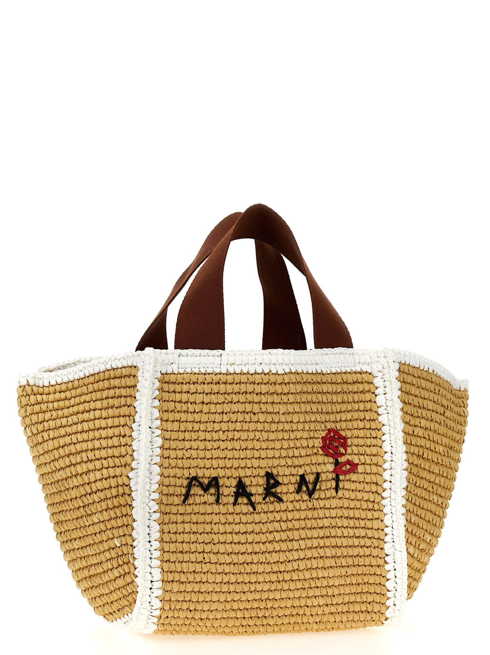 Shop Marni Small Sillo Shopping Bag In Beige