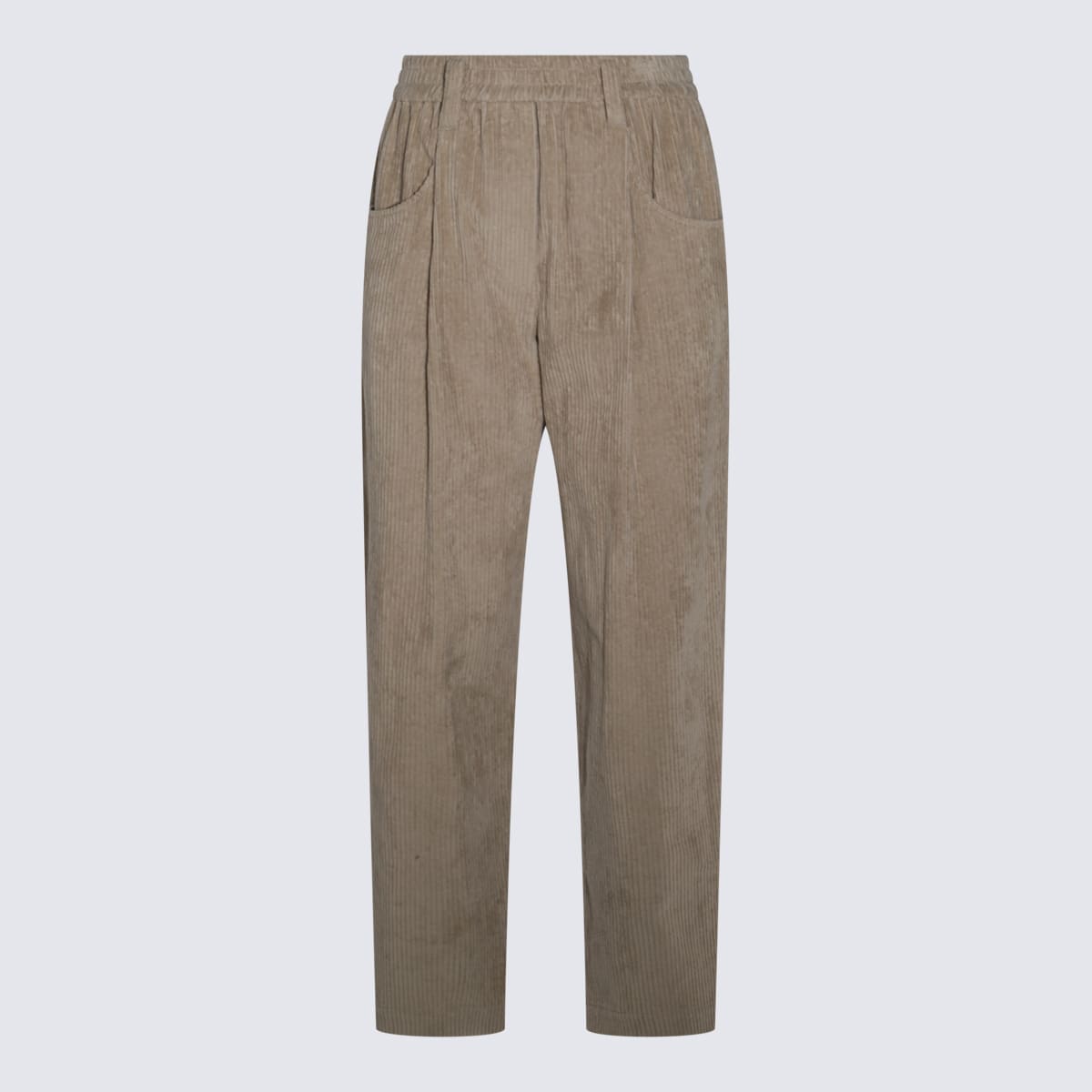 Shop Brunello Cucinelli Beige Cotton Pants