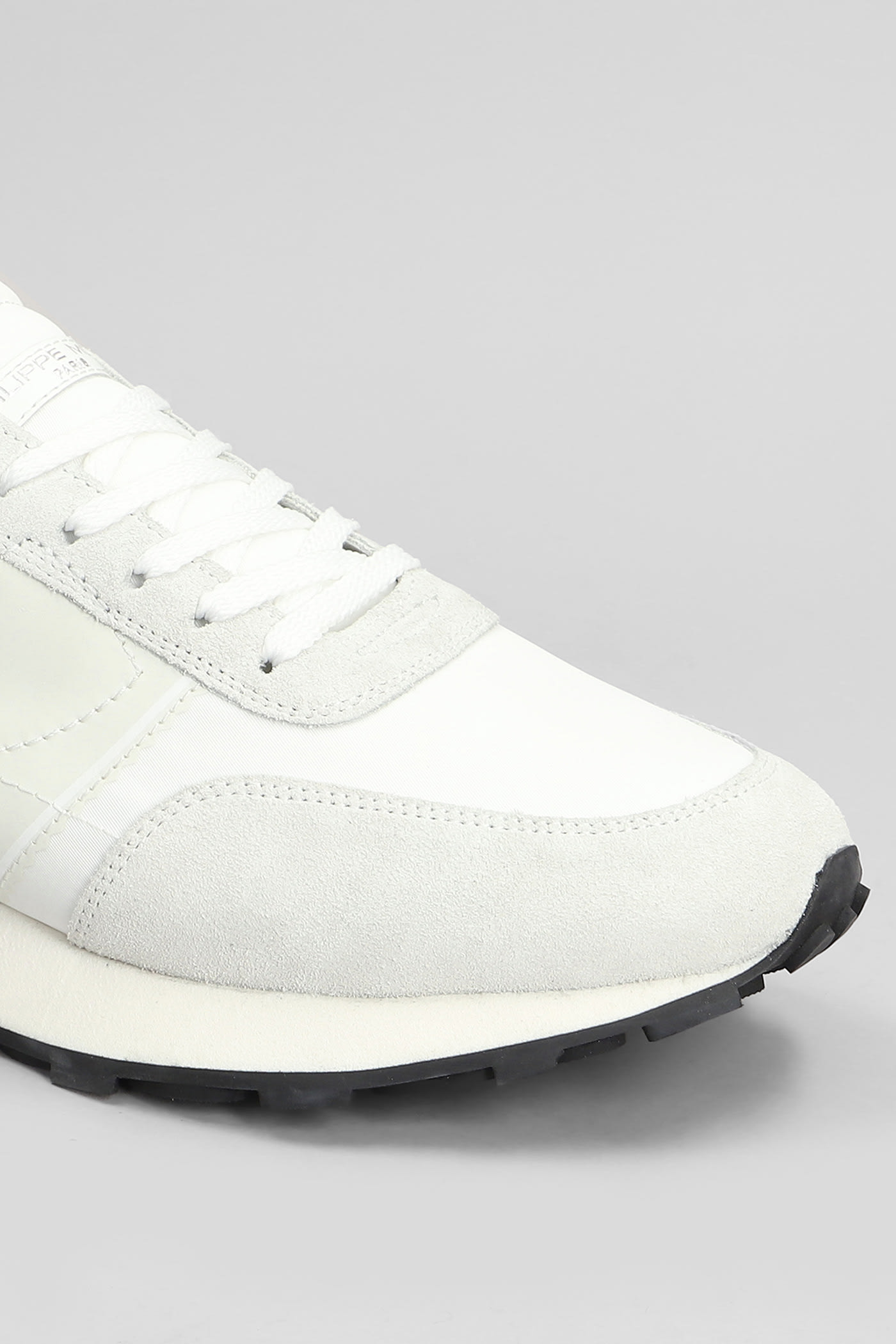 Philippe Model Tour Low Sneakers In White Suede And Fabric In White