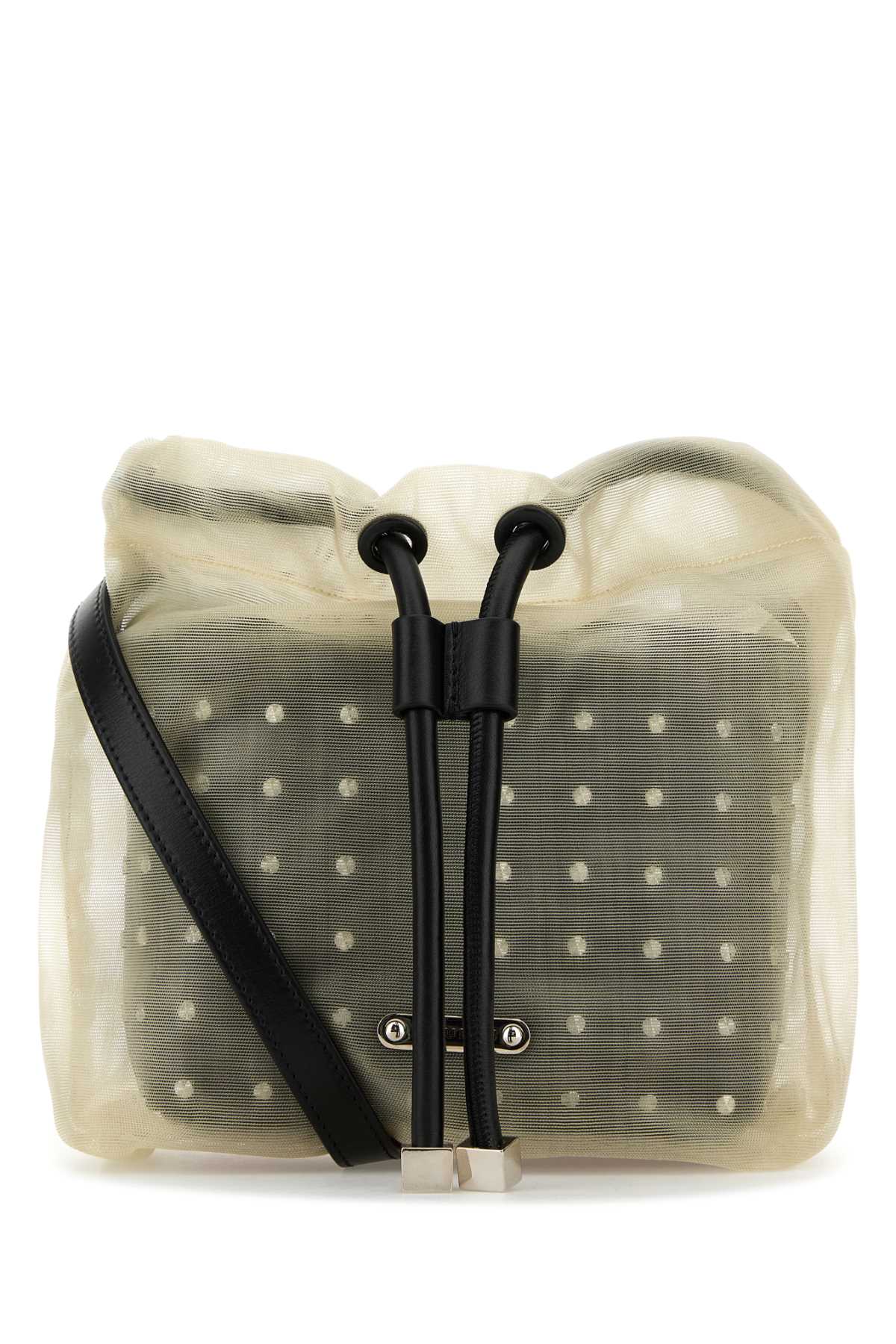 Alexander Mcqueen Women Two-tone Leather And Tulle Nebula Crossbody Bag In Blacksilver