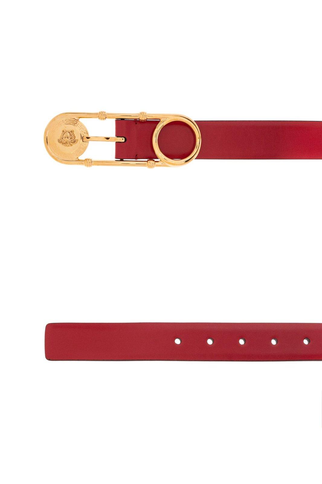 Versace Medusa Detailed Safety-pin Belt In Red