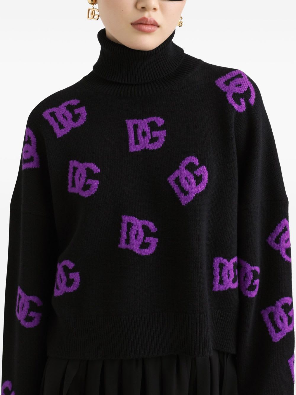 Dolce & Gabbana Wool Roll Neck Sweater In Black