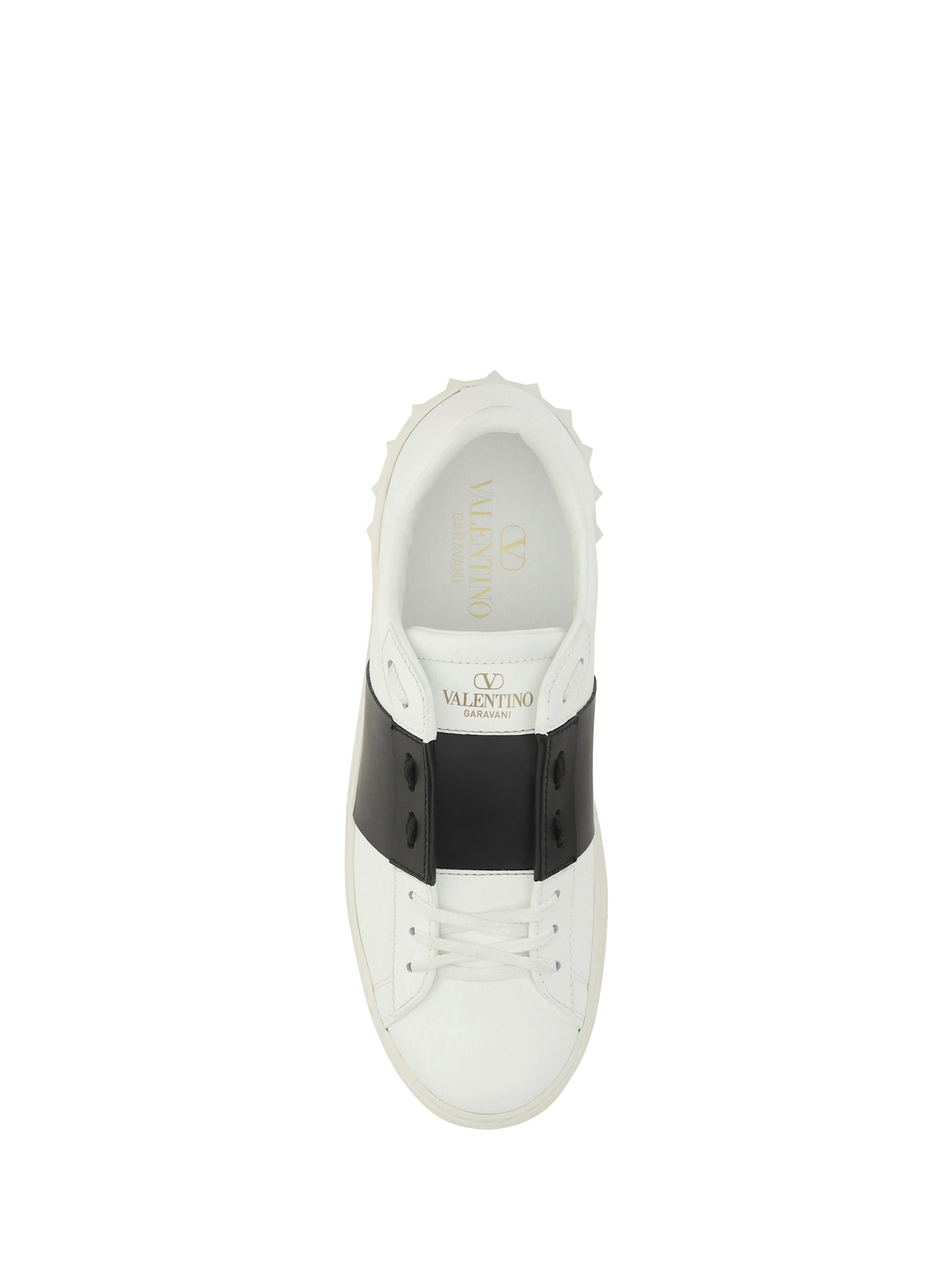 Valentino Rockstud Untitled Sneakers In Bianco/nero/bianco