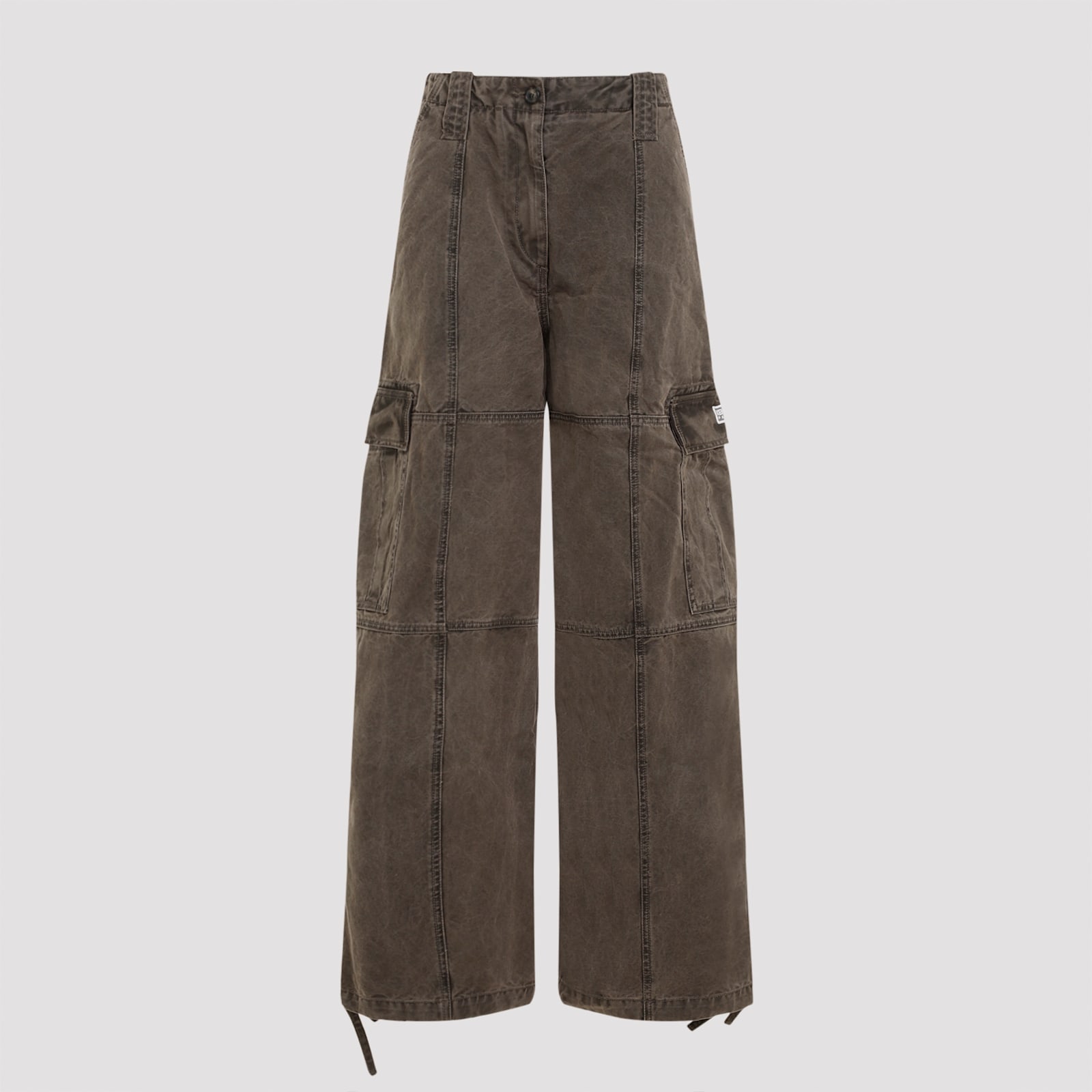 Shop Kenzo Dyed Canvas Cargo Pants In Taupe