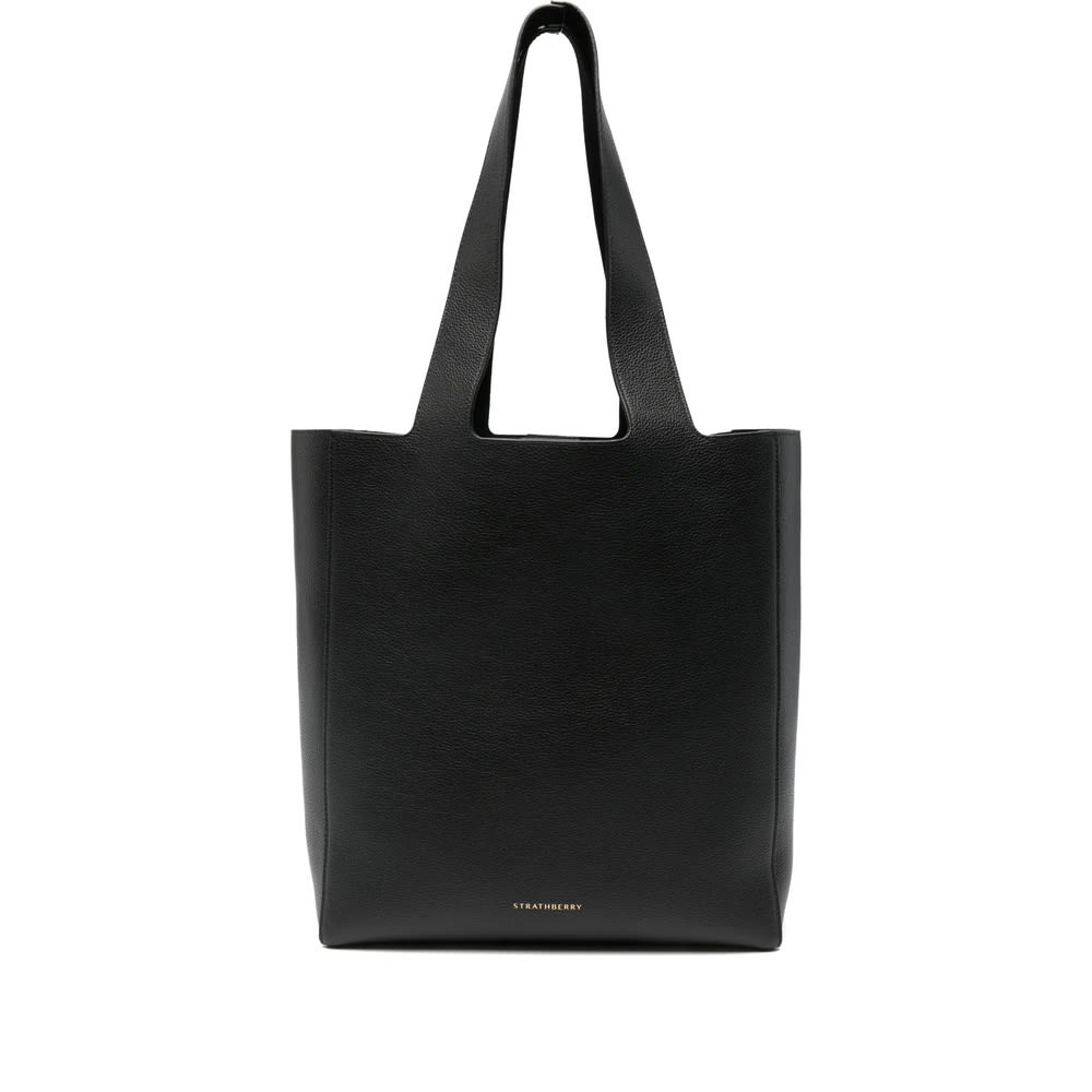 Strathberry Melody Tote Fine Grain Leather Black Bags