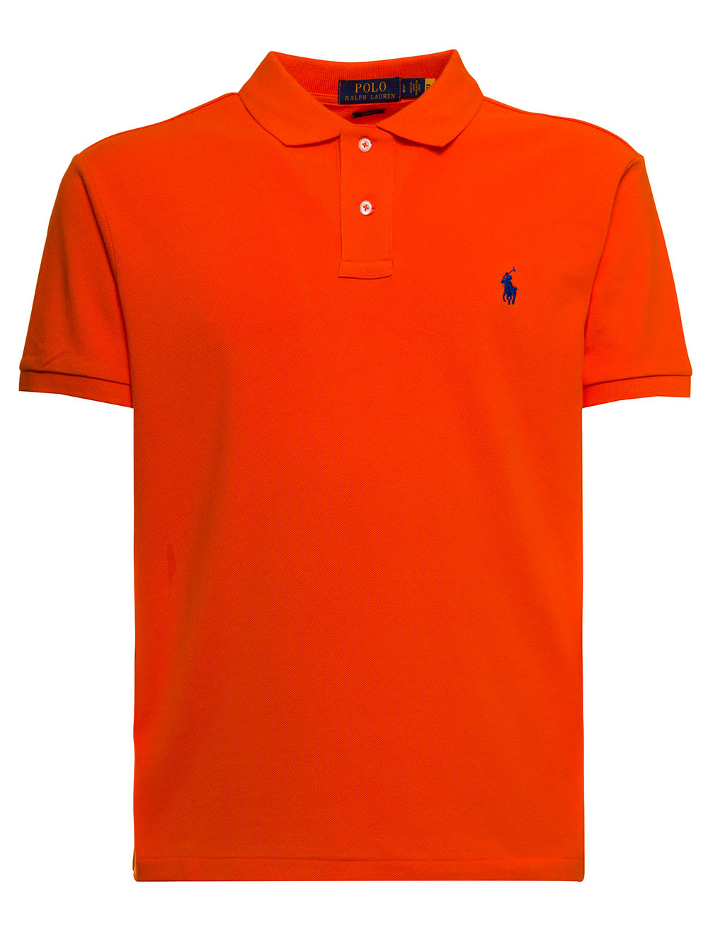 Polo Ralph Lauren Man Orange Cotton Piquet Polo Shirt With Logo
