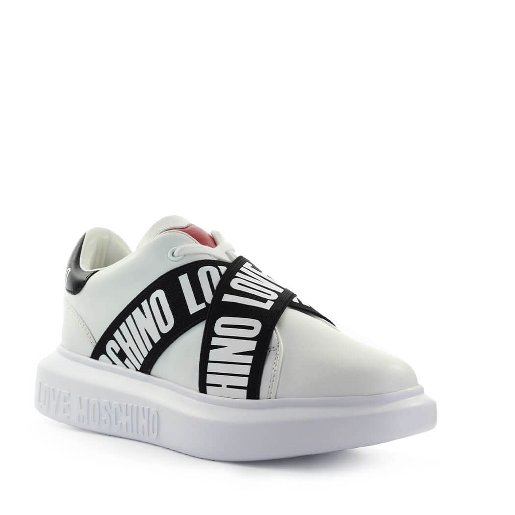 Logo-print Leather Sneakers In White