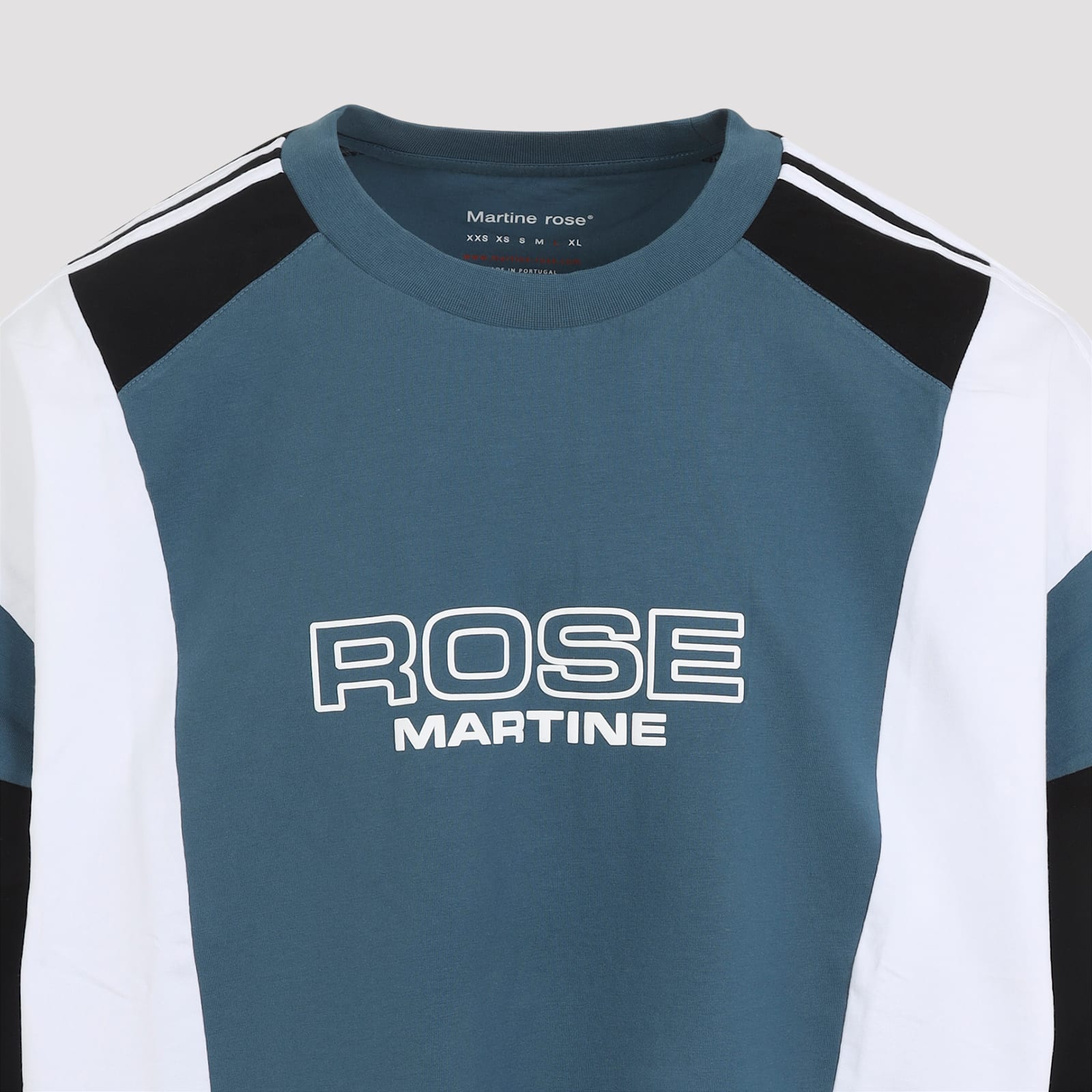 Martine Rose Blue Agean Cotton Oversized Panelled T-shirt In Blue