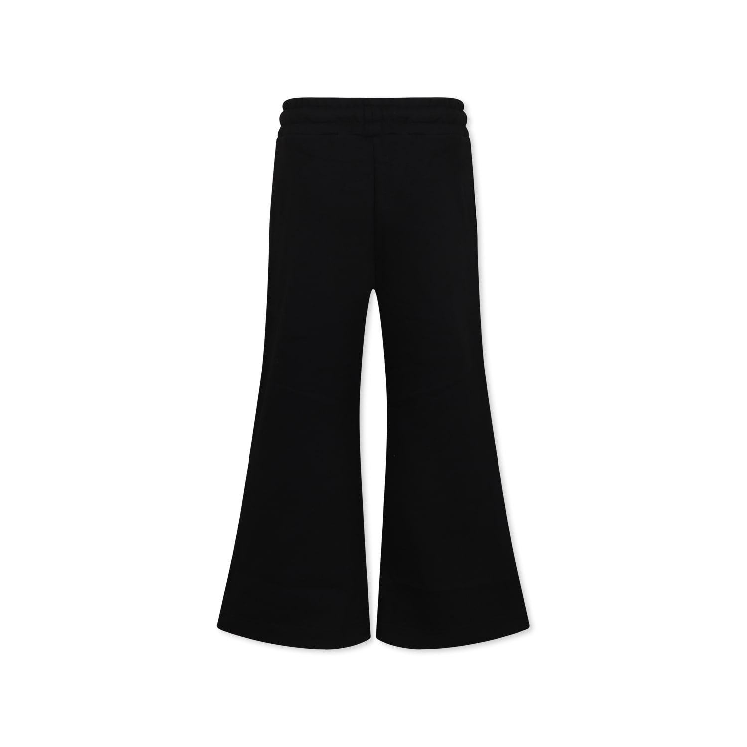 Shop Msgm Black Trousers For Girl Avec Logo