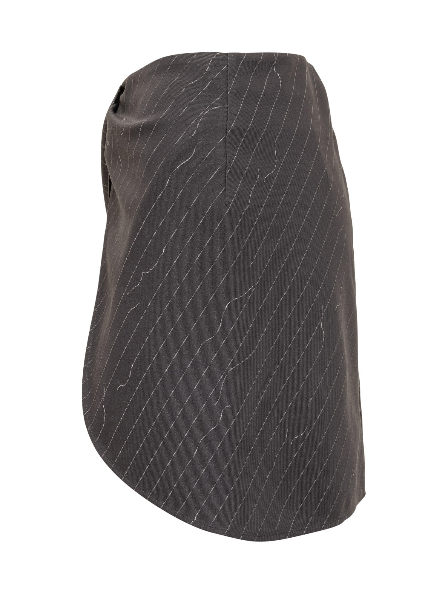 Off-white Wool Blend Skirt With Revisited Pinstriped Motif In Grey
