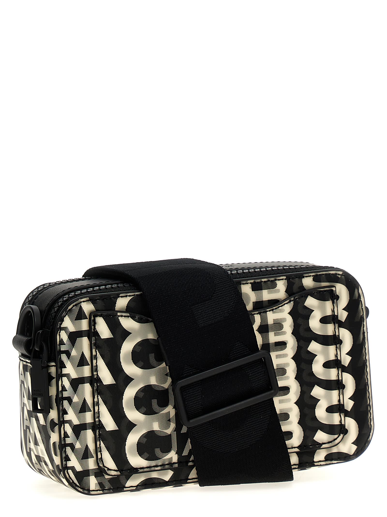 Shop Marc Jacobs The Snapshot Crossbody Bag In White/black