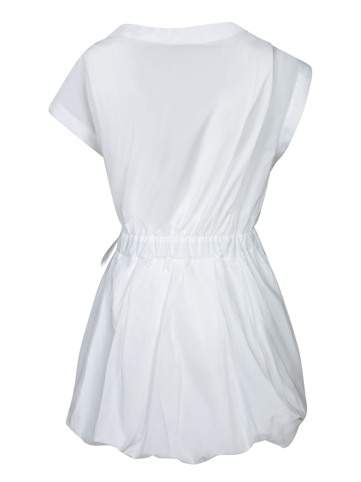 Pinko Short Shirt Dress With Crisscross In White